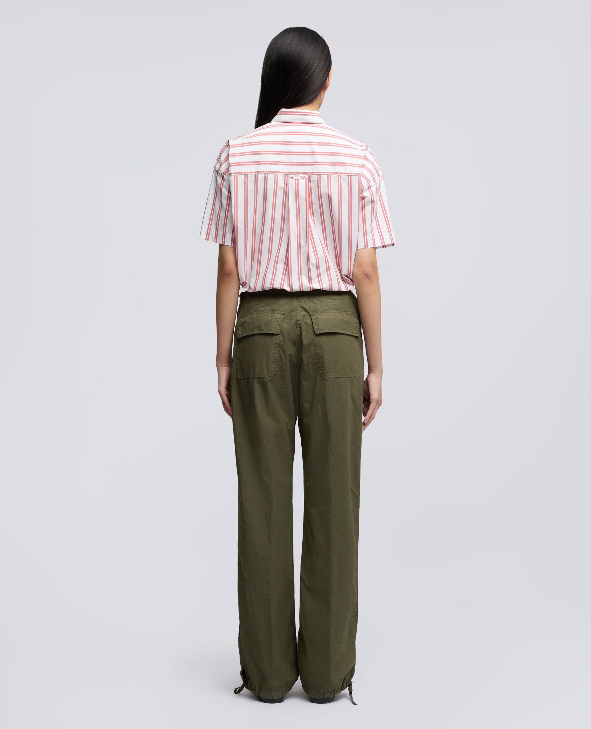 CAMICIA IN POPELINE DI COTONE A RIGHE - ROSSO - ASPESI