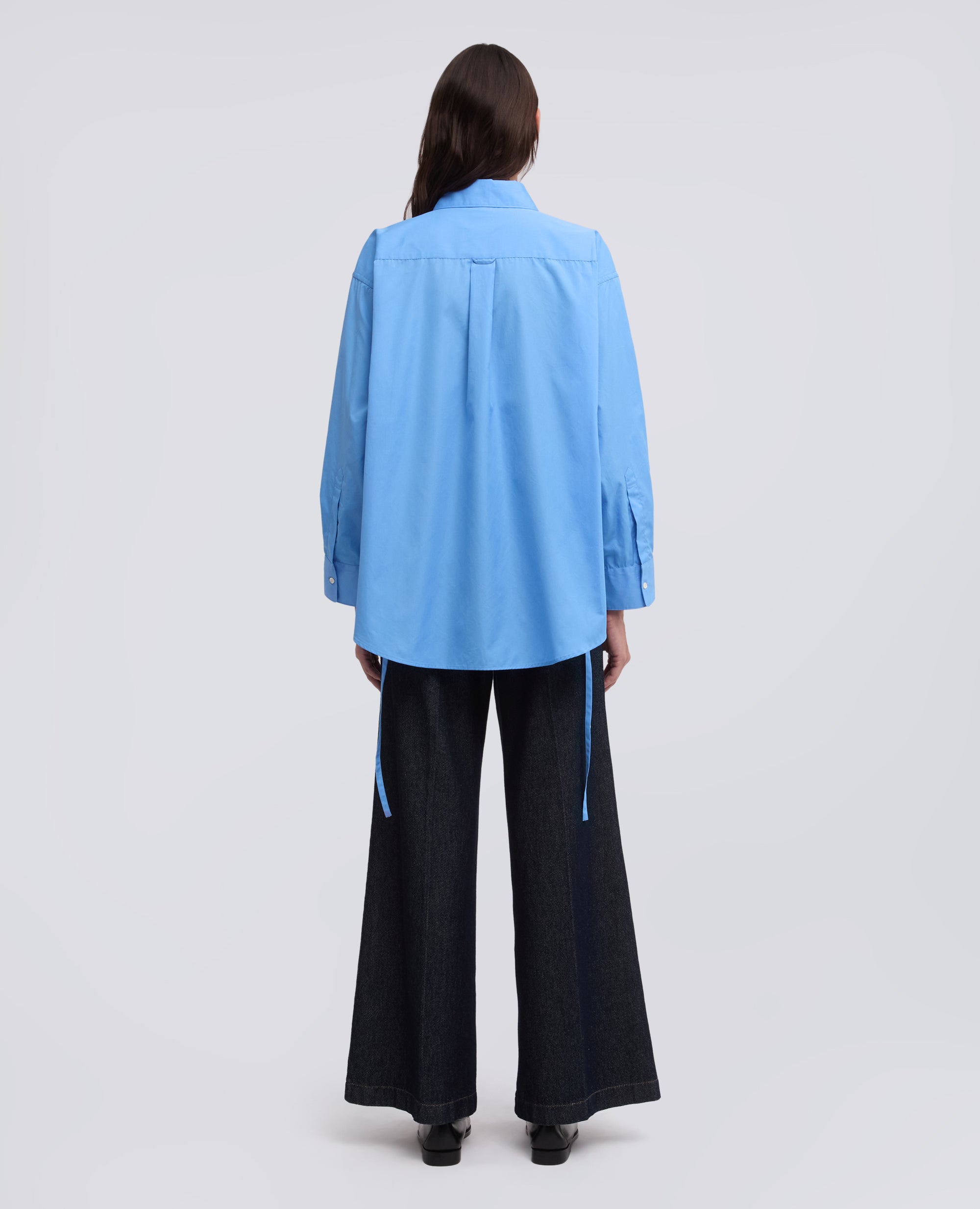 CAMICIA IN POPELINE DI COTONE - AZZURRO - ASPESI