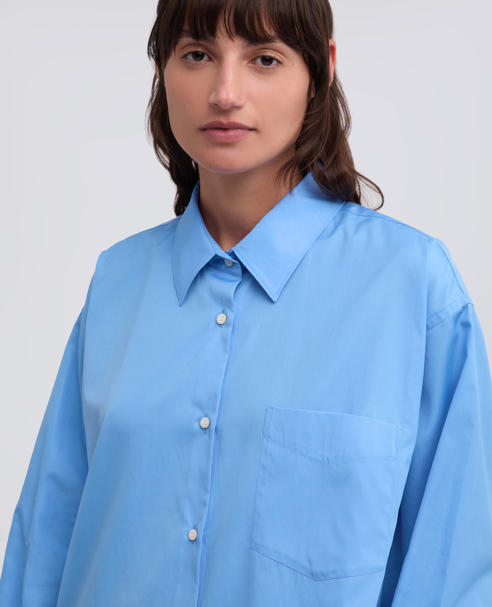 CAMICIA IN POPELINE DI COTONE - AZZURRO - ASPESI