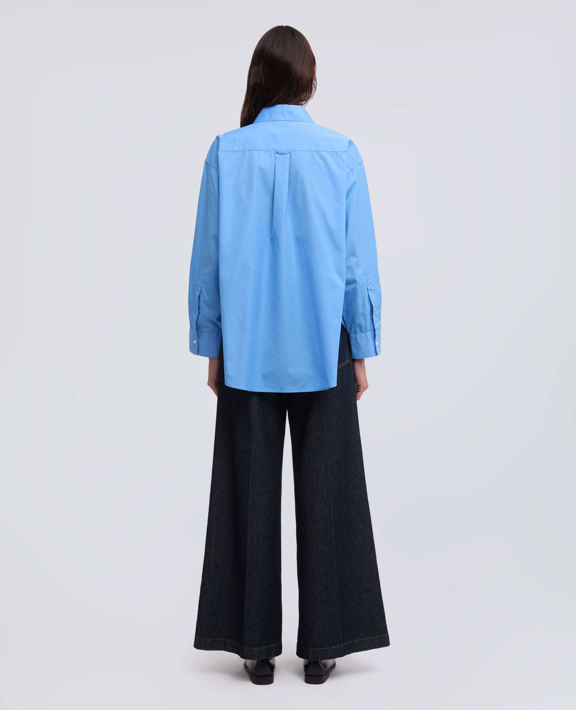CAMICIA IN POPELINE DI COTONE - AZZURRO - ASPESI