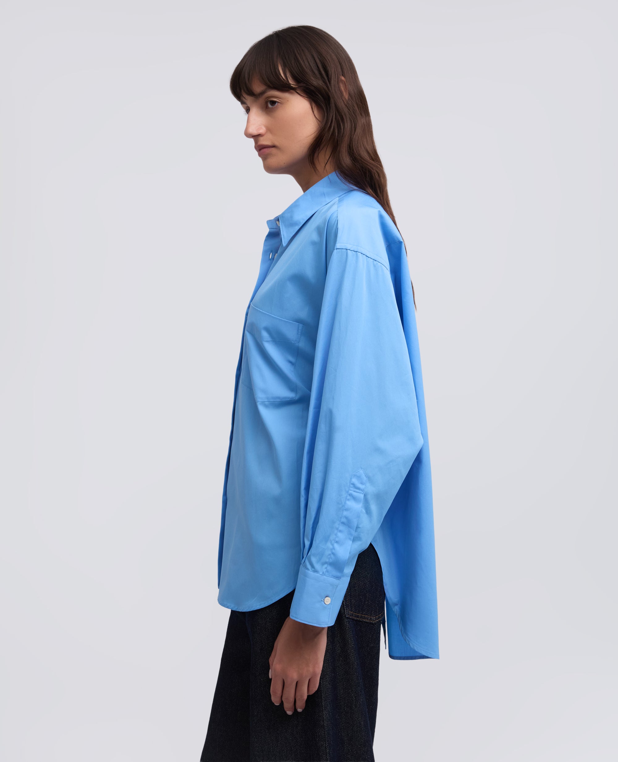 CAMICIA IN POPELINE DI COTONE - AZZURRO - ASPESI
