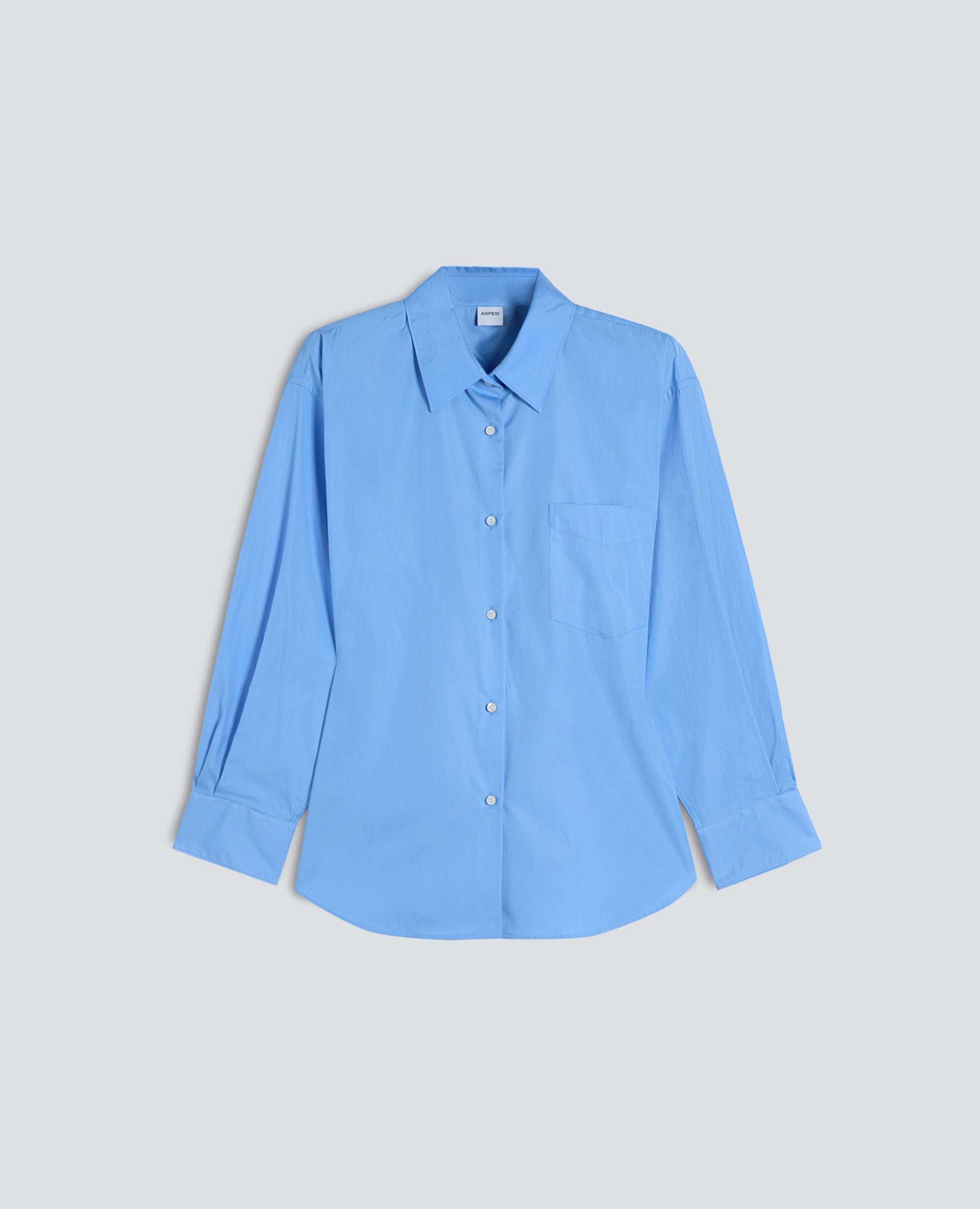 CAMICIA IN POPELINE DI COTONE - AZZURRO - ASPESI