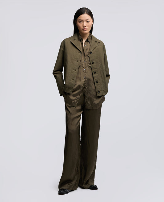 CAMICIA LUNGA IN TWILL DI VISCOSA FINISSAGGIO LAVATO - VERDE - ASPESI