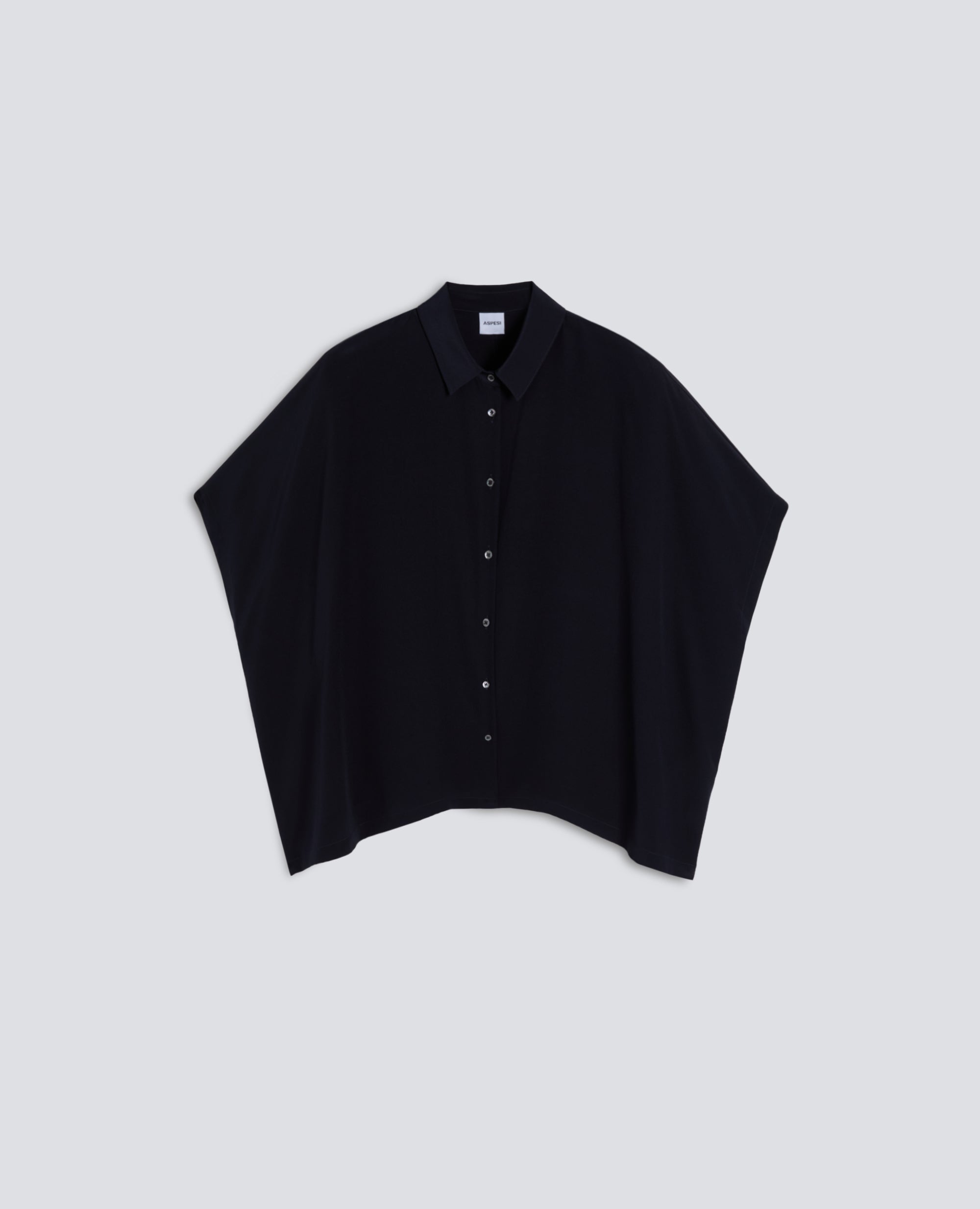 CAMICIA IN CREPE DE CHINE SETA - BLU - ASPESI