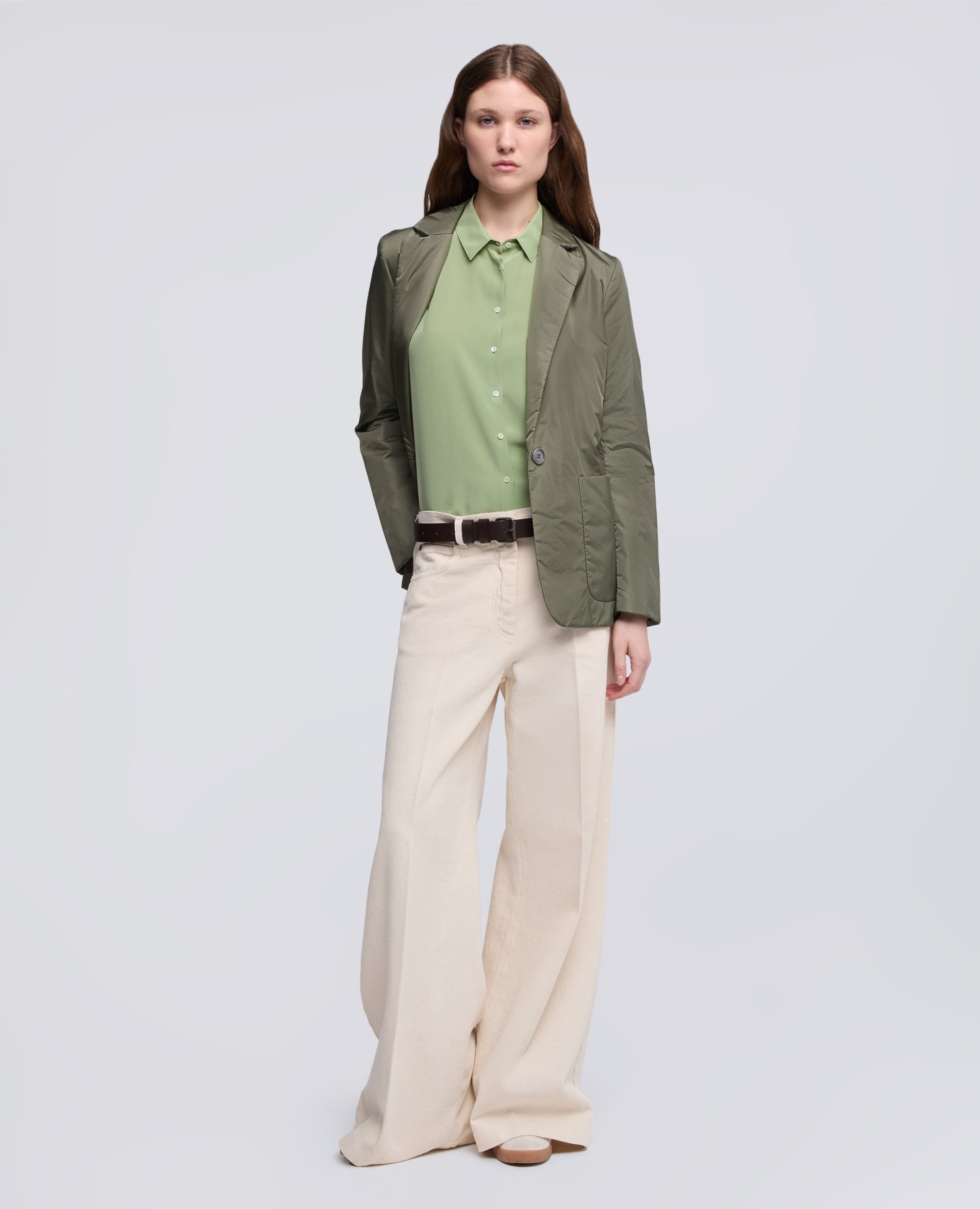 CAMICIA IN CREPE DE CHINE SETA - VERDE - ASPESI