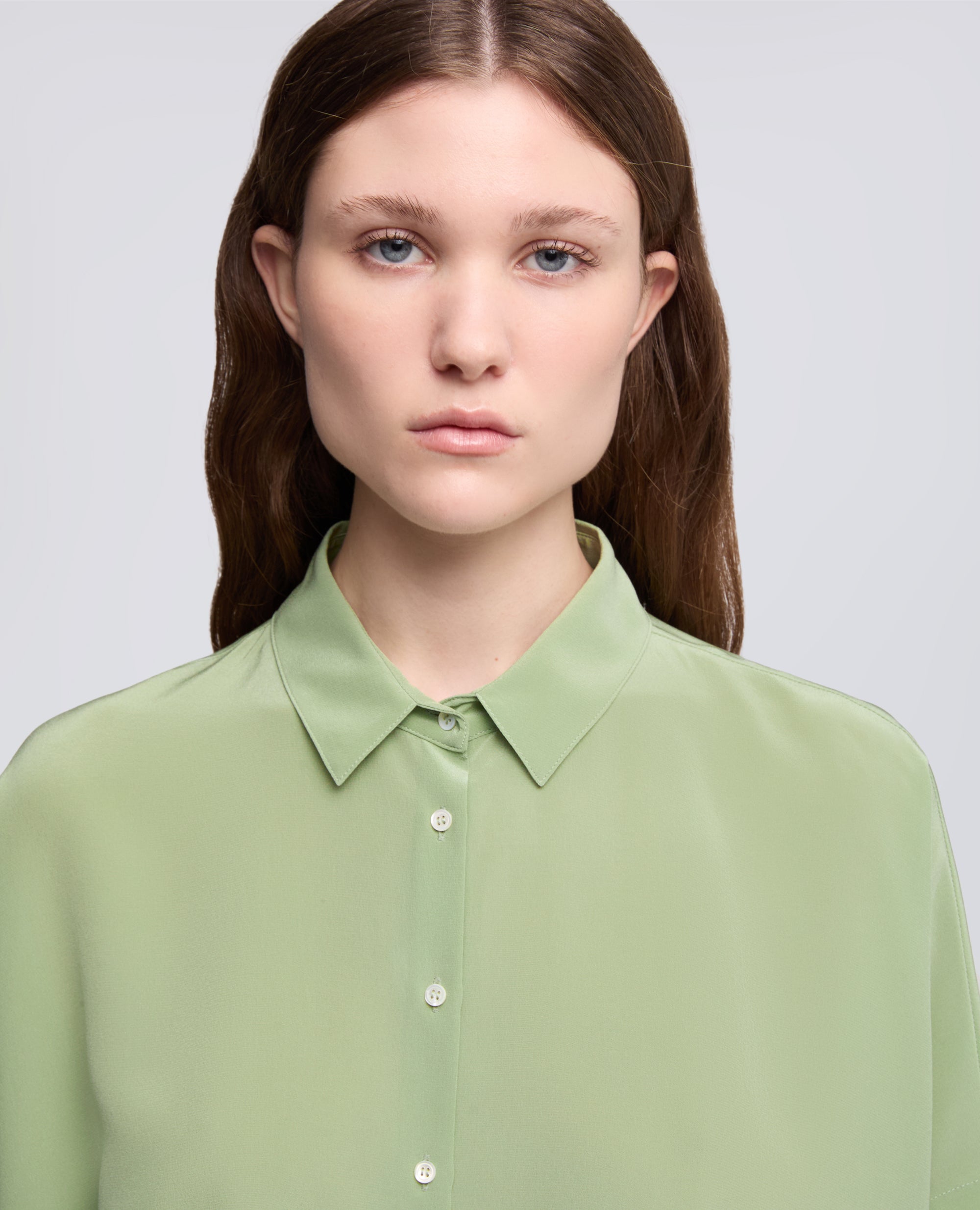CAMICIA IN CREPE DE CHINE SETA - VERDE - ASPESI