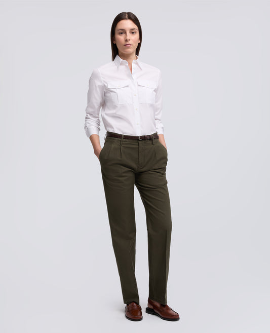 CAMICIA CLASSICA IN POPELINE DI COTONE - BIANCO - ASPESI