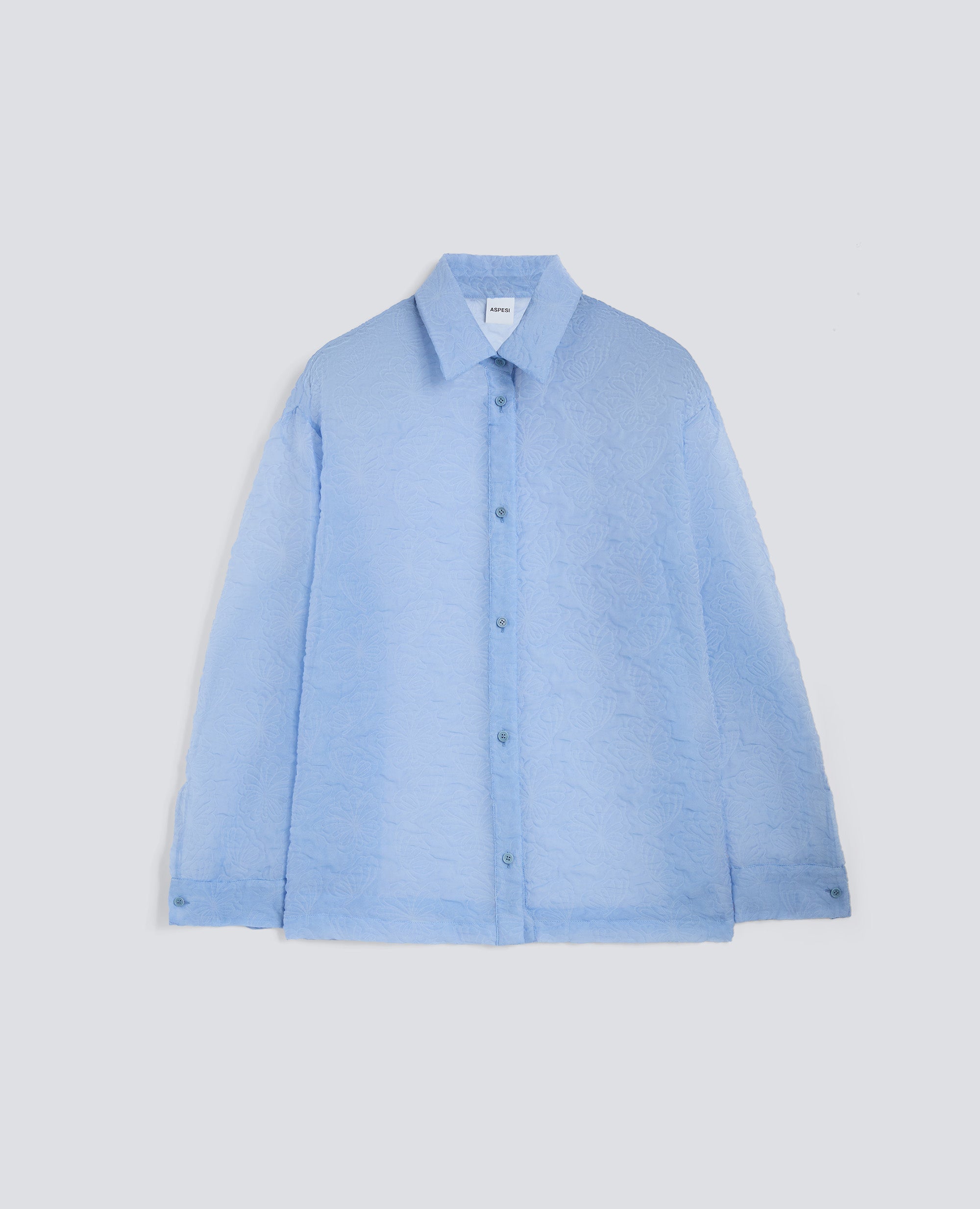 CAMICIA IN CLOQUE IN COTONE-NYLON - AZZURRO - ASPESI
