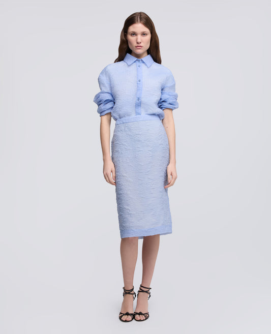 CAMICIA IN CLOQUE IN COTONE-NYLON - AZZURRO - ASPESI