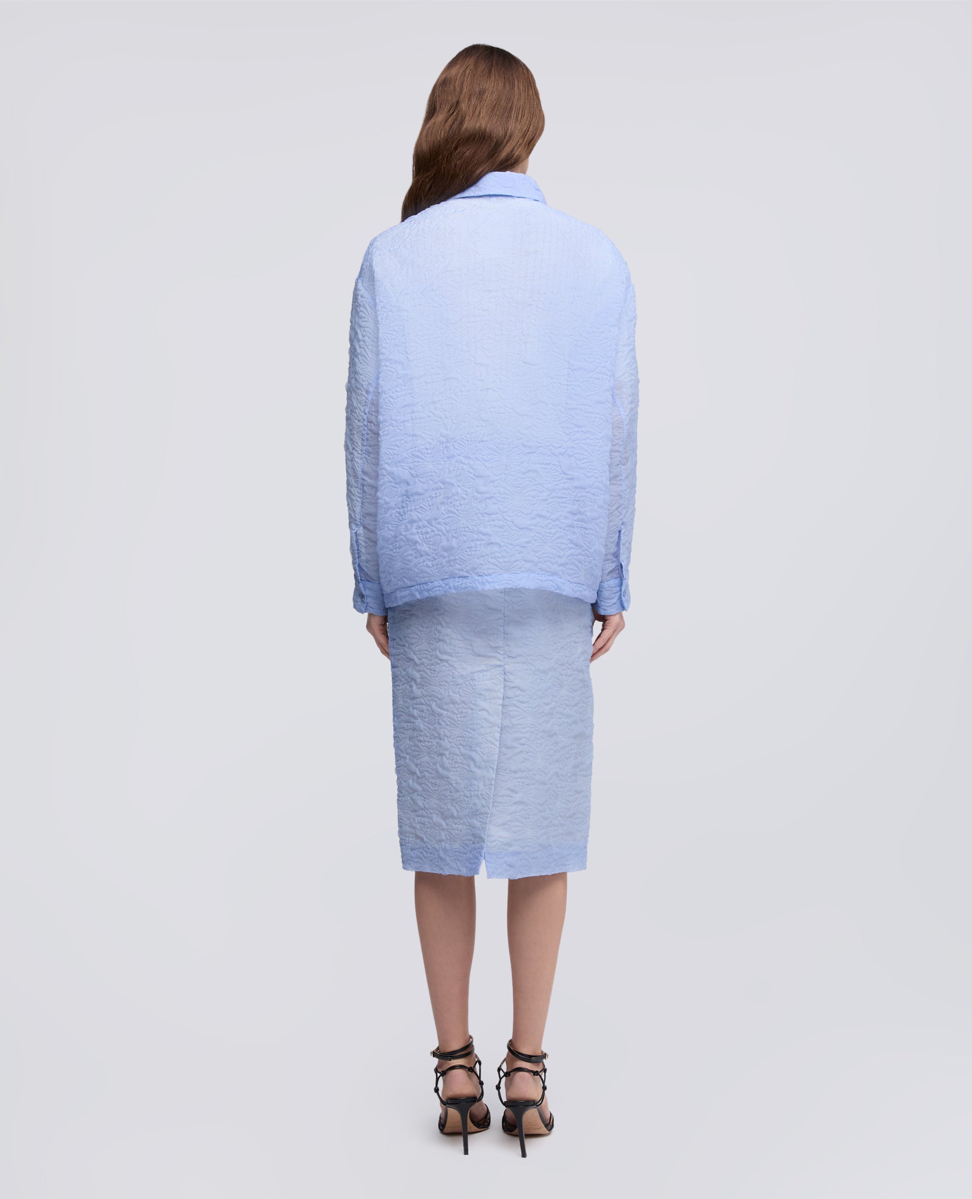 CAMICIA IN CLOQUE IN COTONE-NYLON - AZZURRO - ASPESI