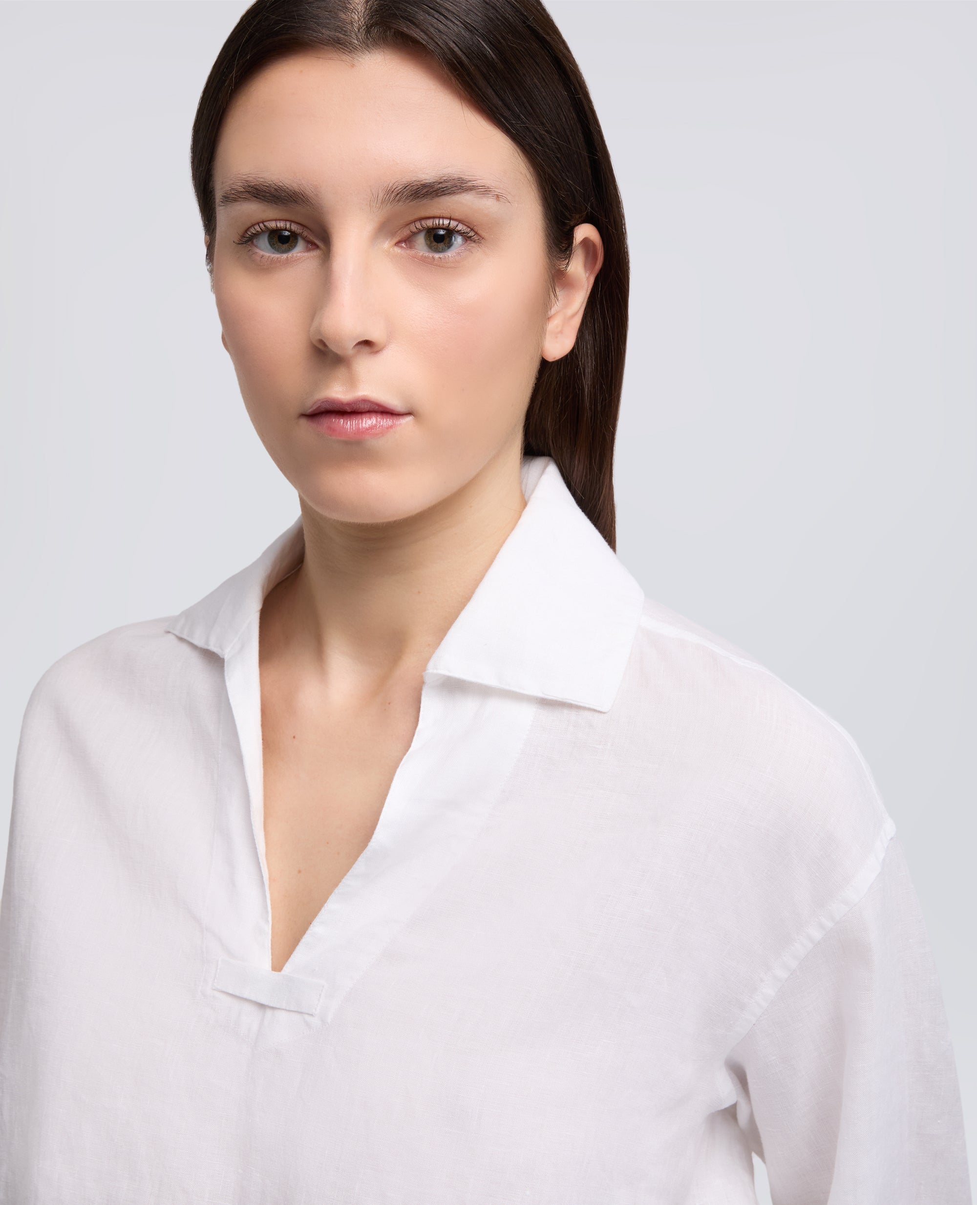 CAMICIA IN LINO LEGGERO TINTO CAPO - BIANCO - ASPESI