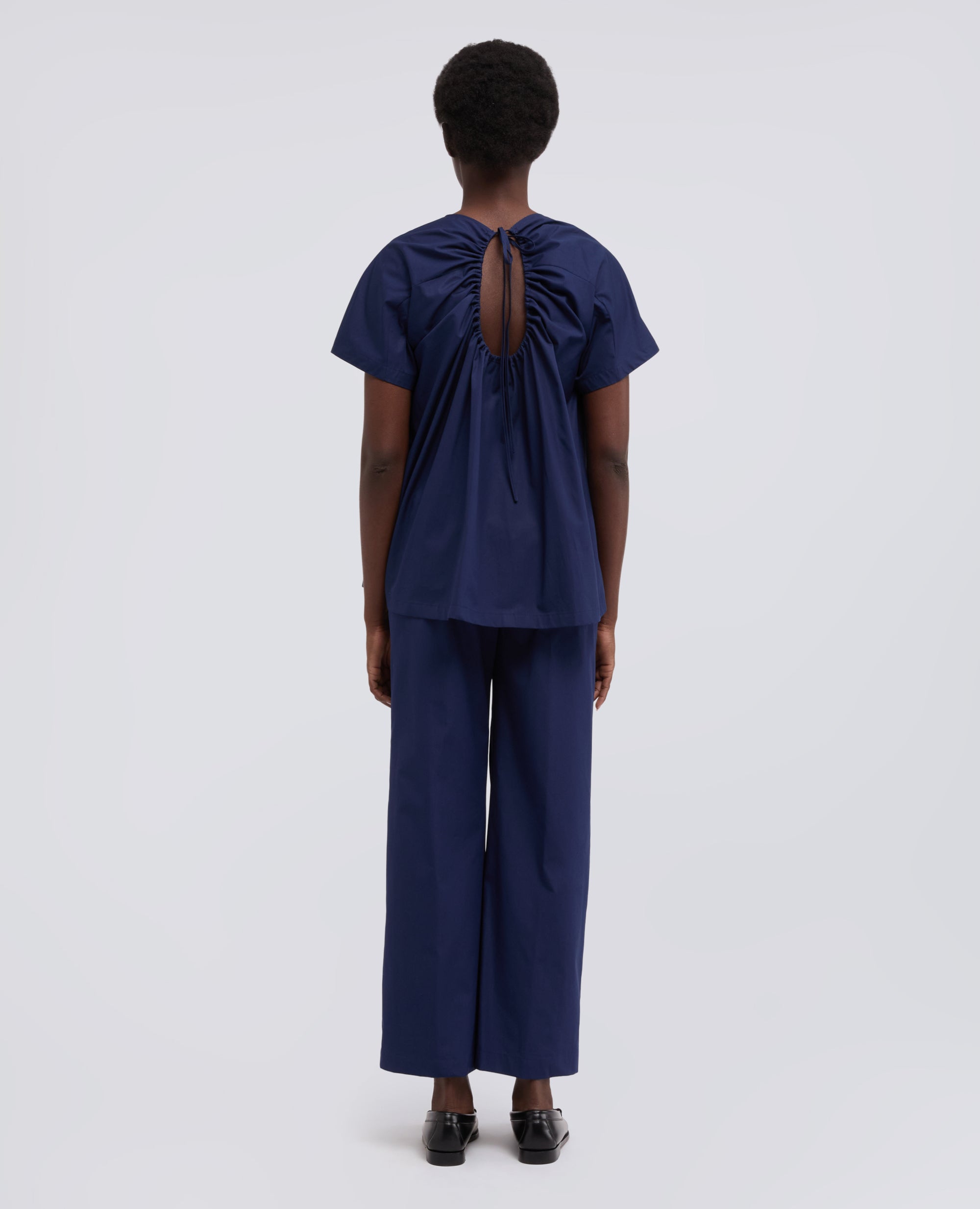 TOP IN POPELINE COTONE - BLU - ASPESI