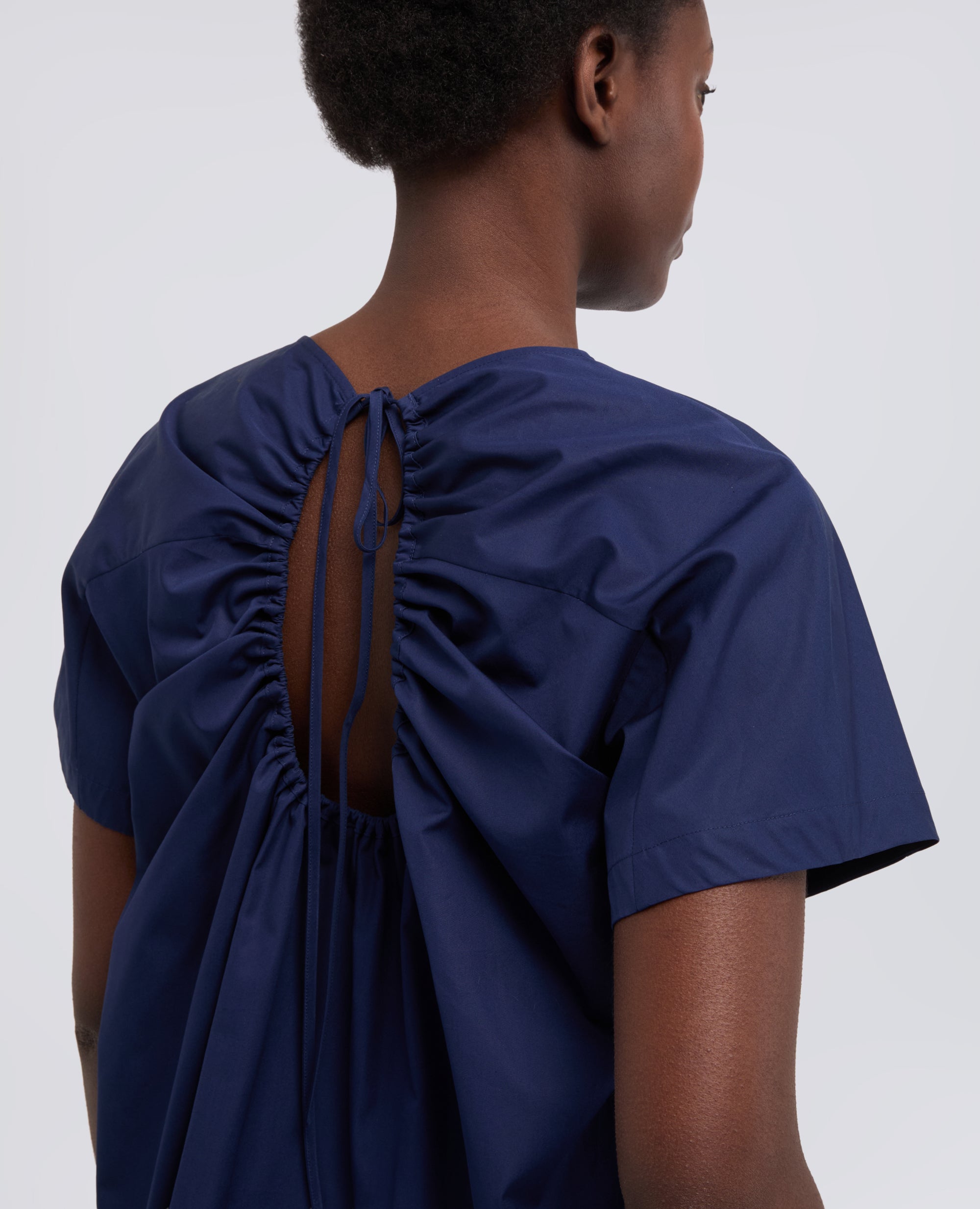 TOP IN POPELINE COTONE - BLU - ASPESI