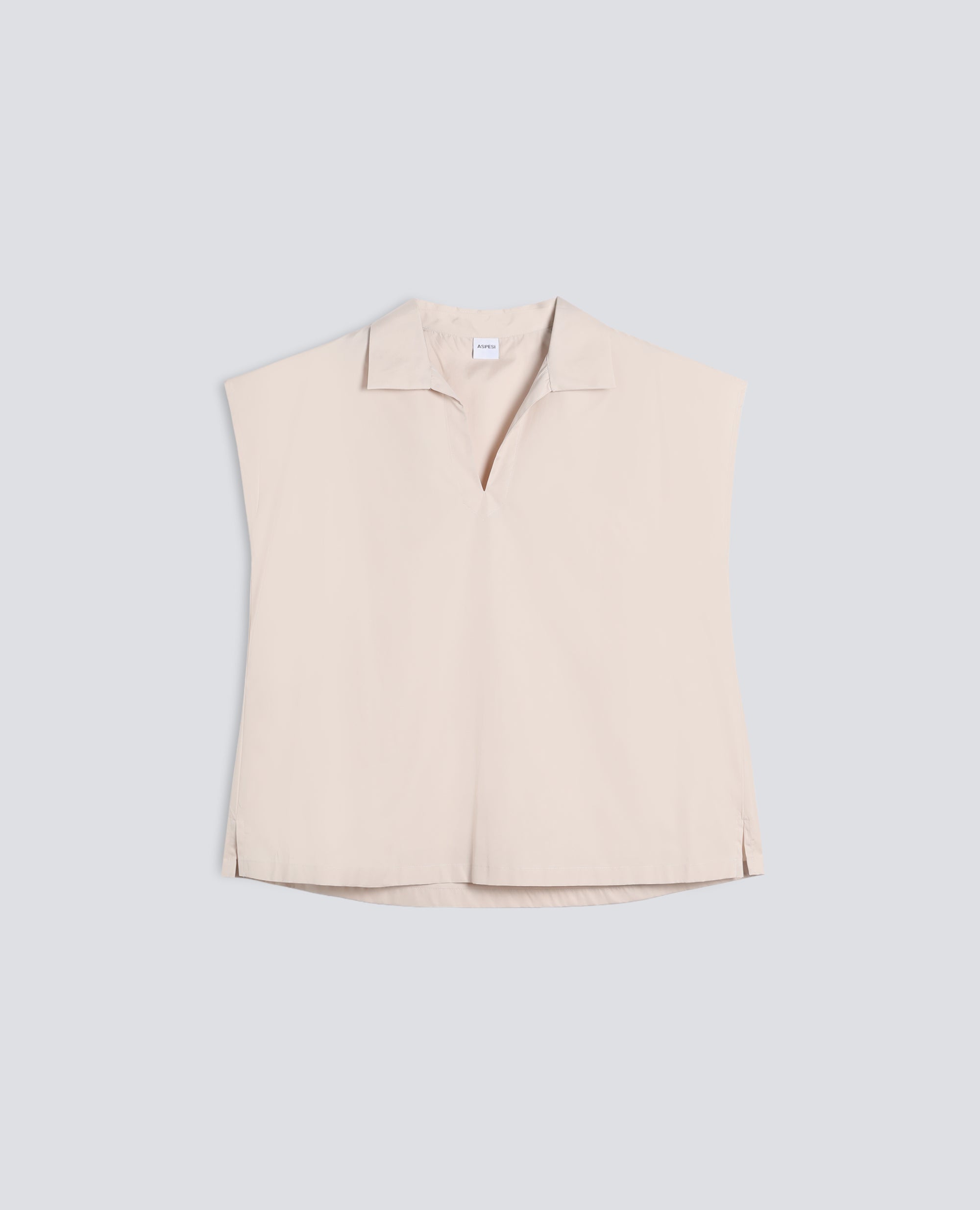 TOP IN POPELINE DI COTONE - BEIGE - ASPESI