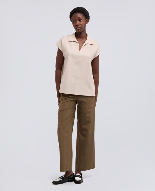TOP IN POPELINE DI COTONE - BEIGE - ASPESI