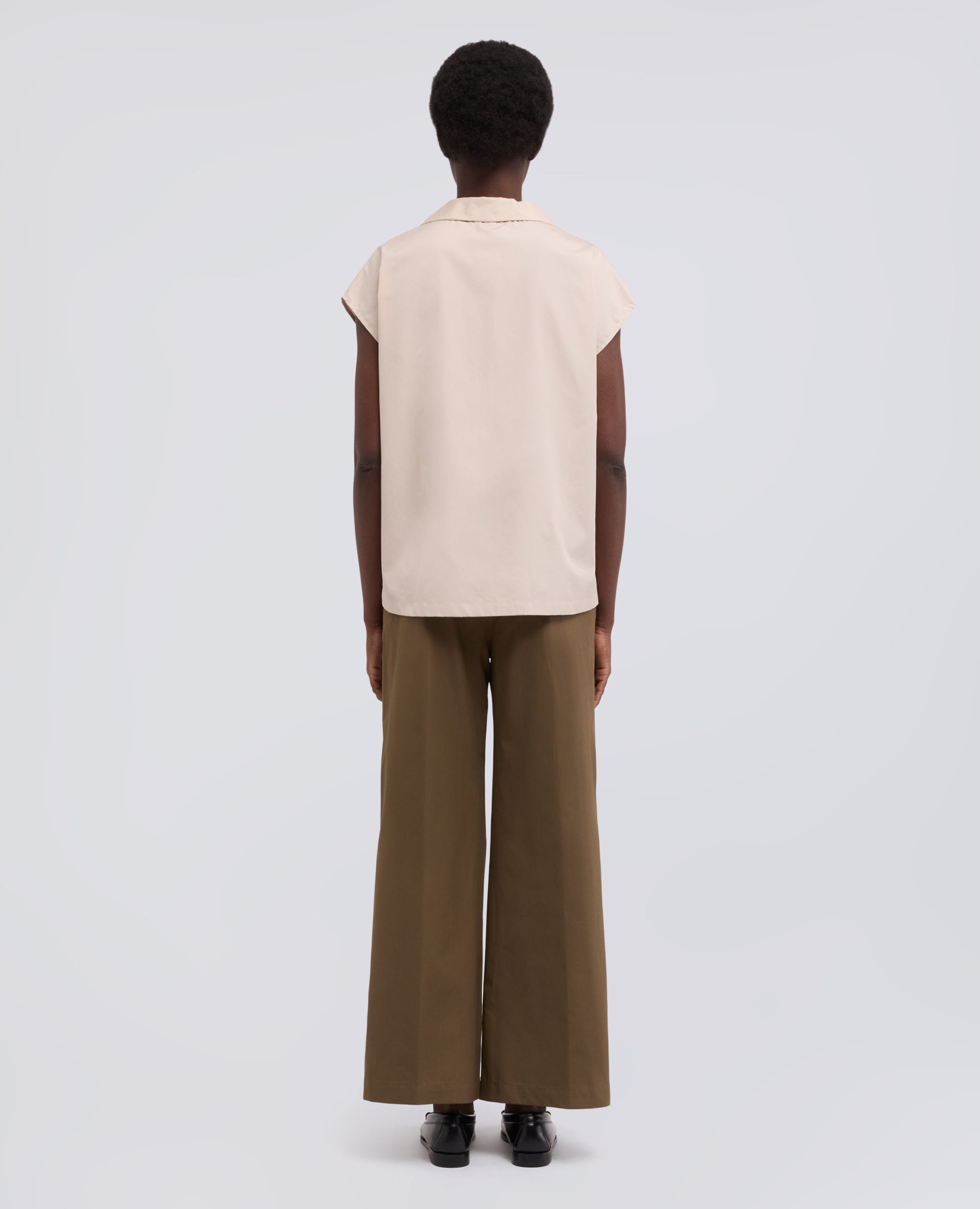 TOP IN POPELINE DI COTONE - BEIGE - ASPESI