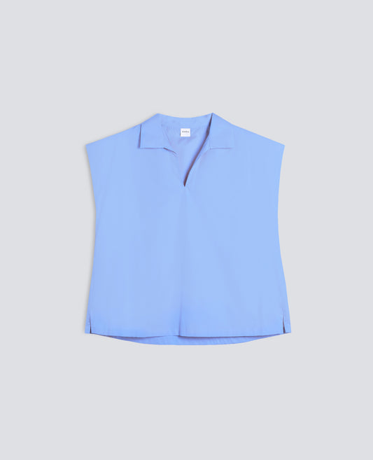 BAUMWOLLE-POPLIN-OBERTEIL - AZZURRO - ASPESI