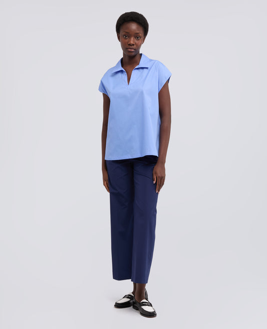 BAUMWOLLE-POPLIN-OBERTEIL - AZZURRO - ASPESI