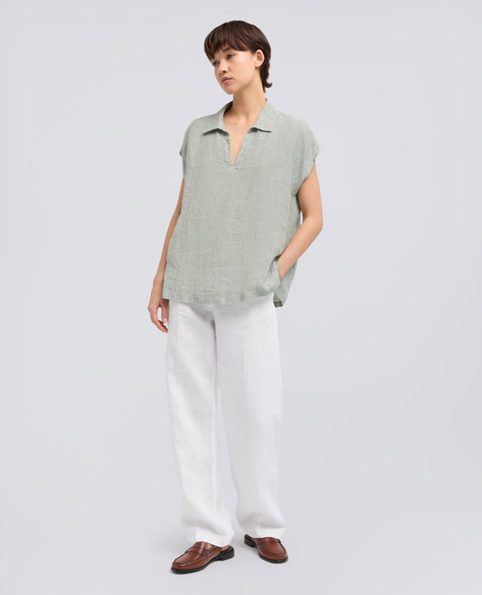 TOP IN LINO DELAVE - VERDE - ASPESI