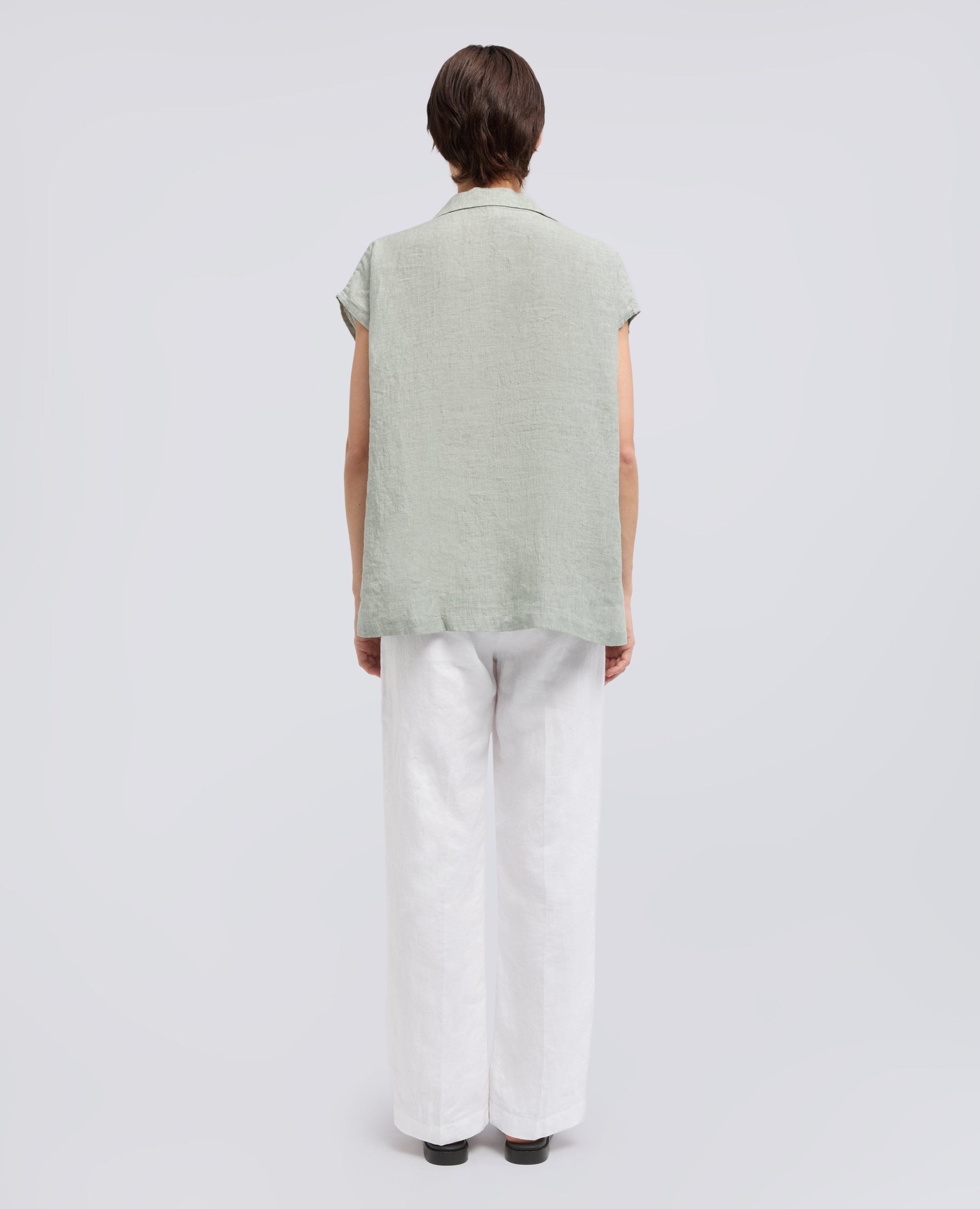 TOP IN LINO DELAVE - VERDE - ASPESI