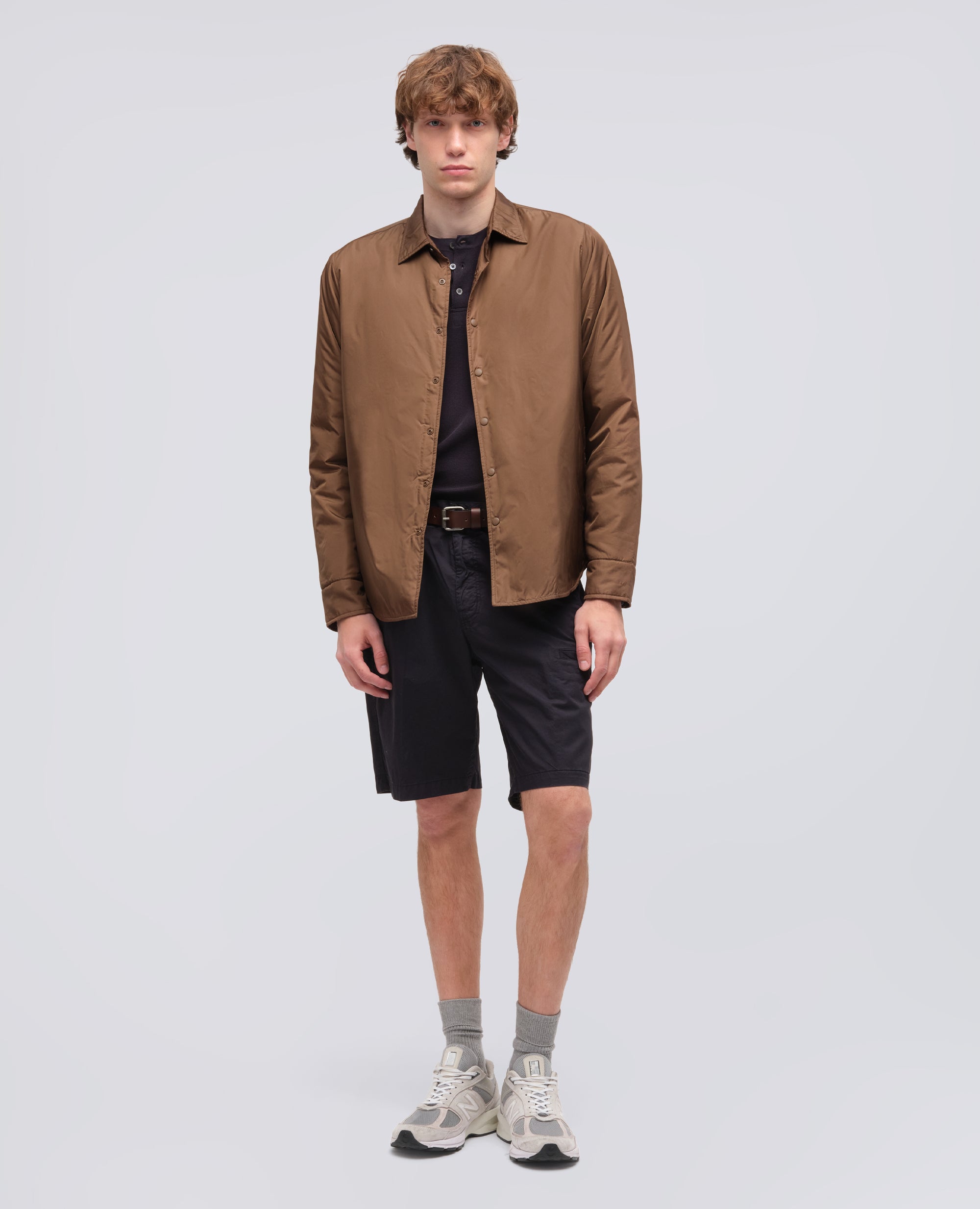 CAMICIA IMBOTTITA IN NYLON LEGGERO - MARRONE - ASPESI