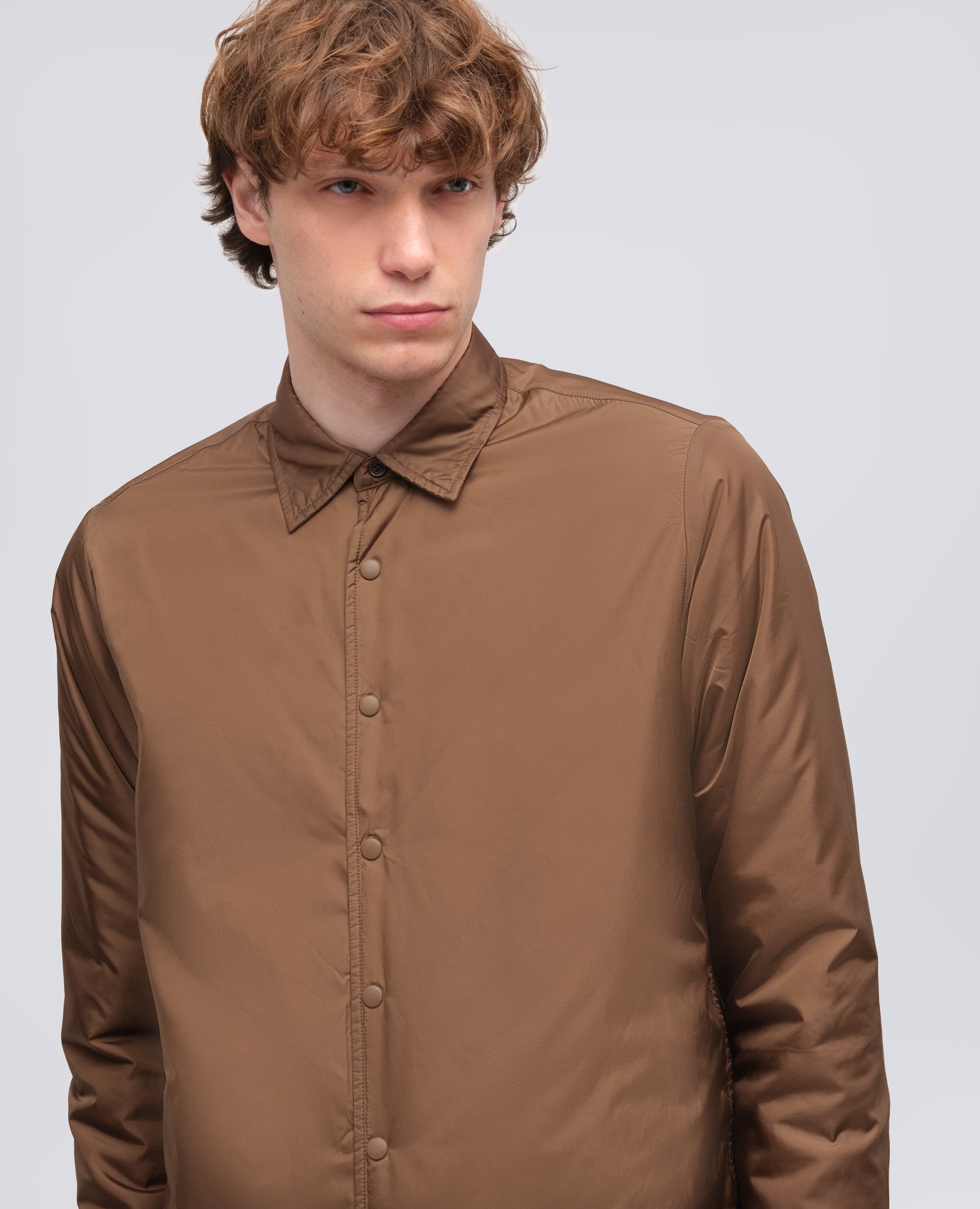 CAMICIA IMBOTTITA IN NYLON LEGGERO - MARRONE - ASPESI