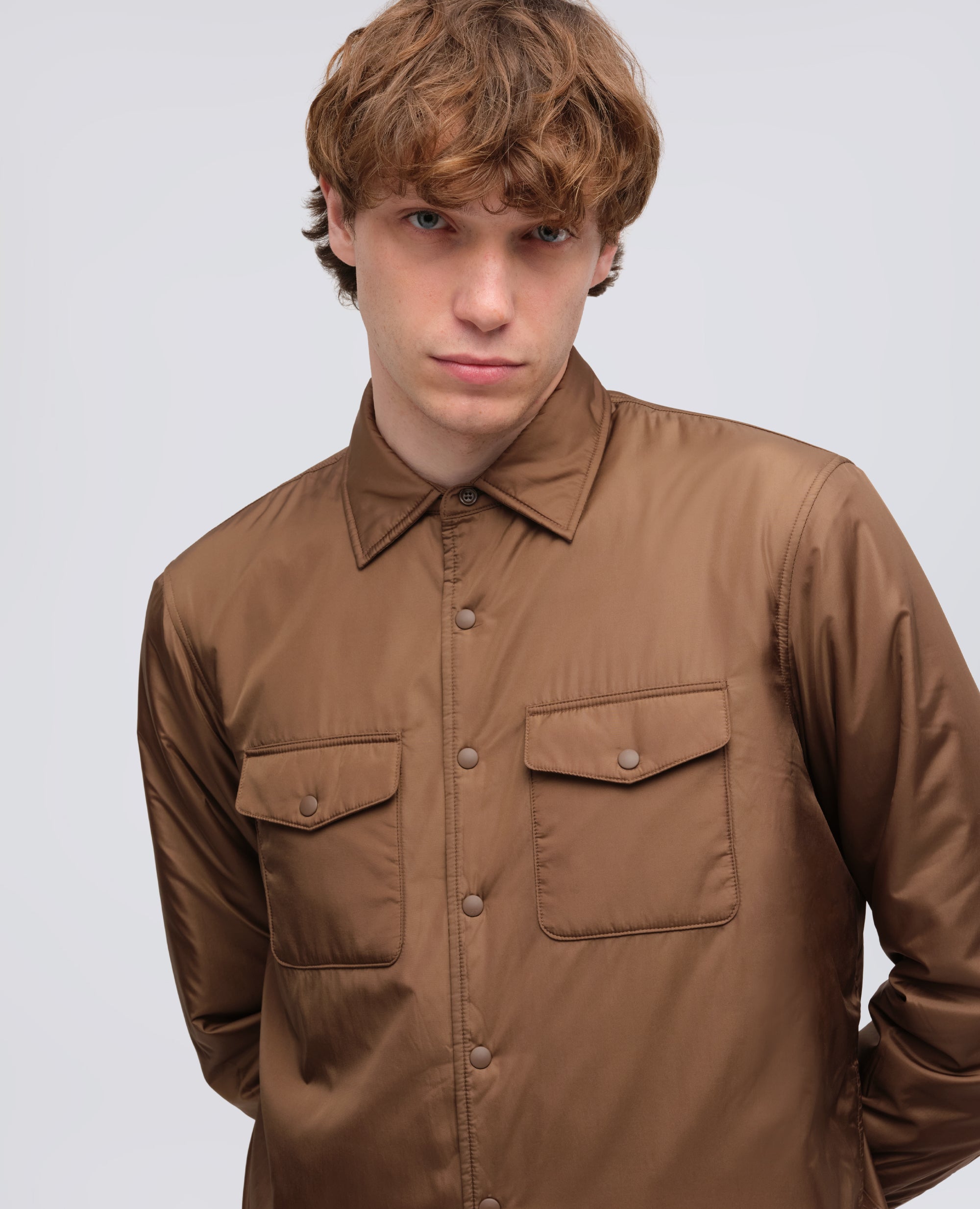 CAMICIA 13 PIU IN NYLON - MARRONE - ASPESI