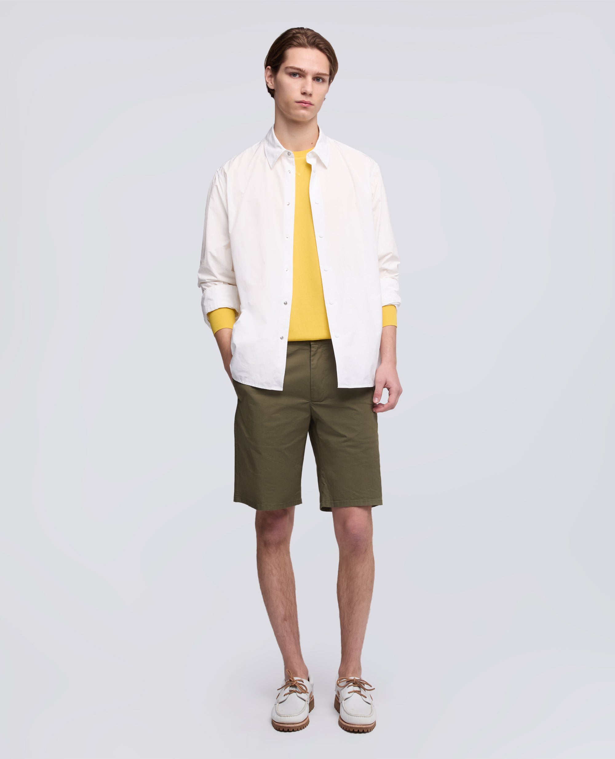 CAMICIA IN POLIESTERE E NYLON WATER REPELLENT - BIANCO - ASPESI