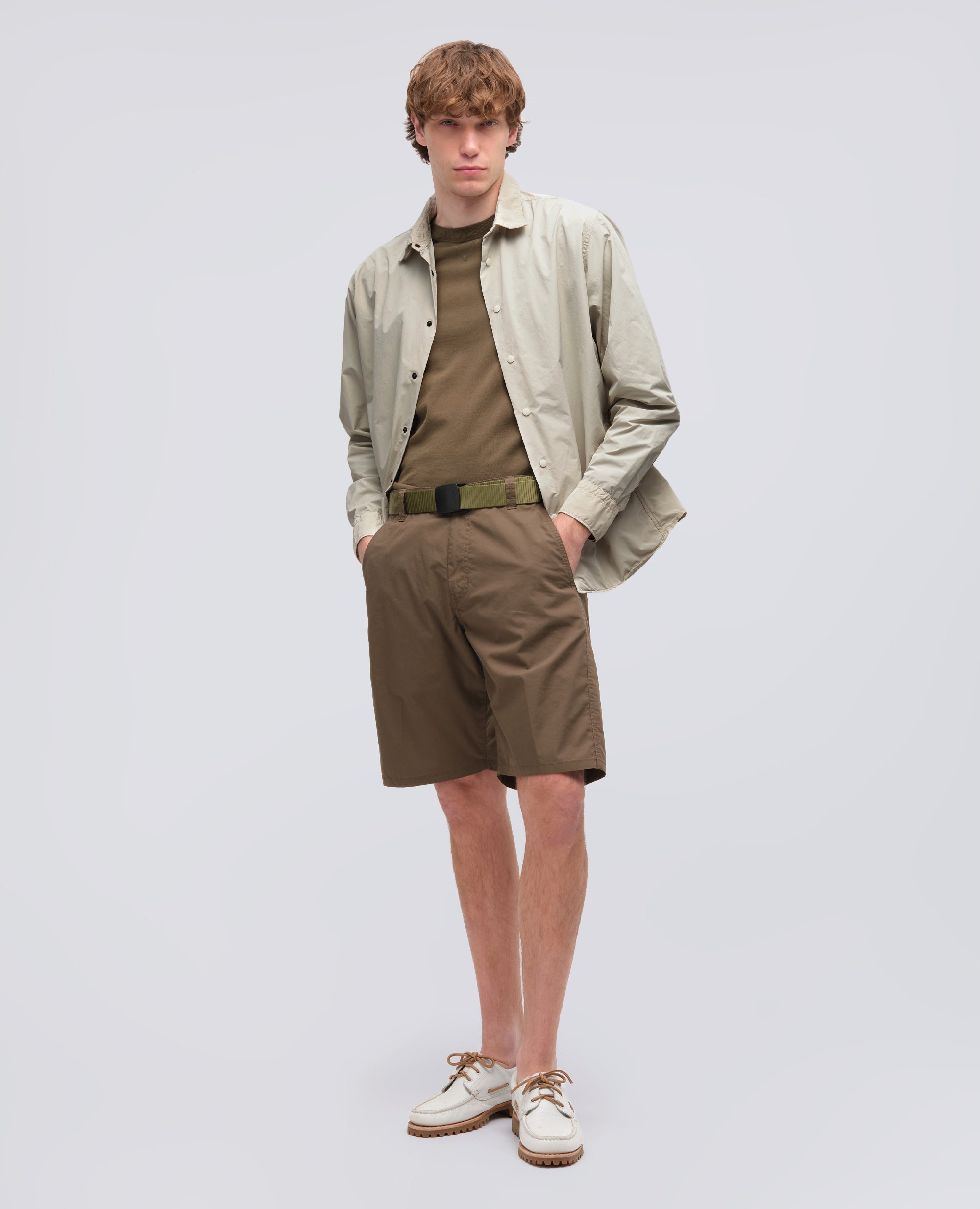CAMISA REPELENTE AL AGUA DE POLIESTER Y NYLON - BEIGE - ASPESI
