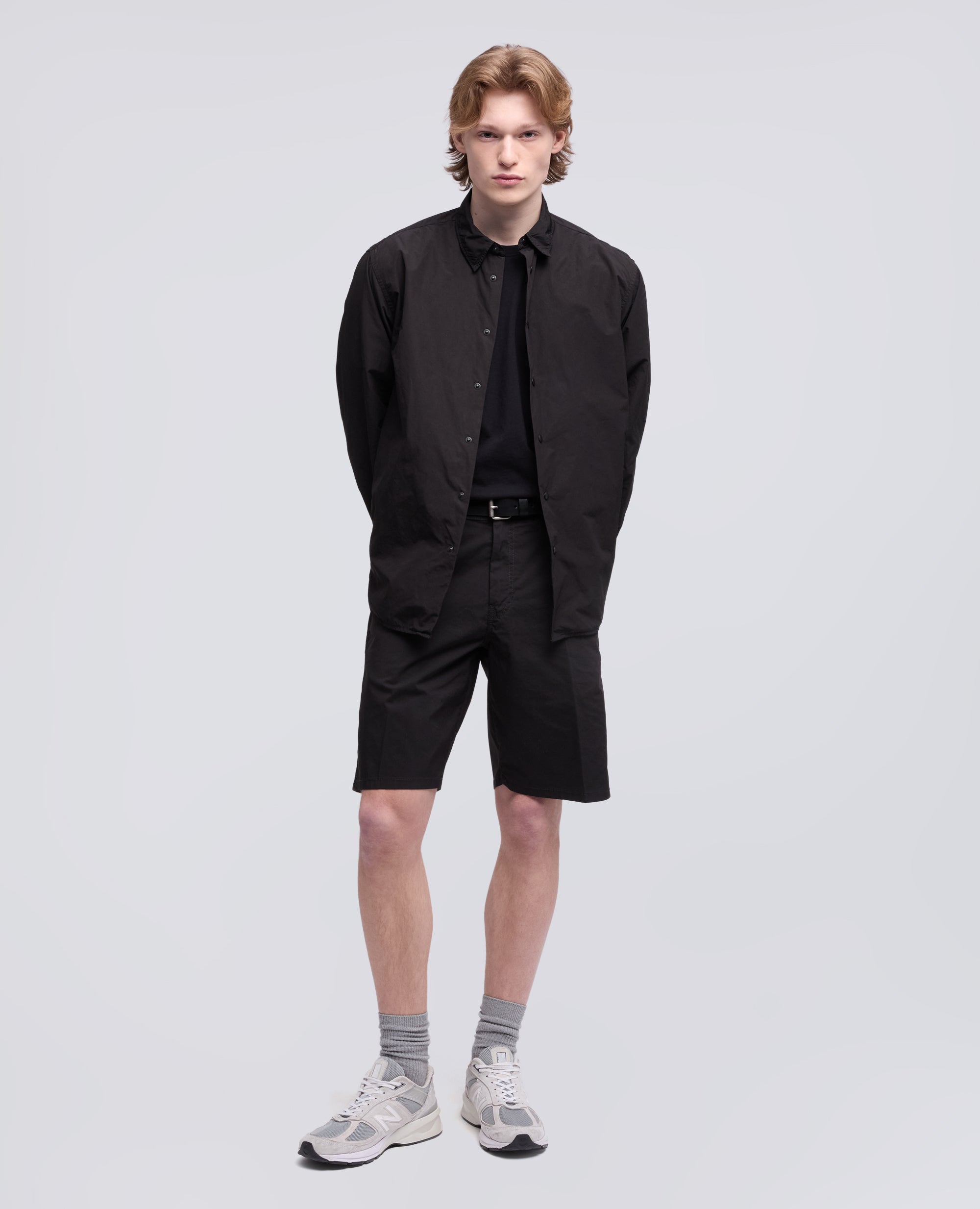 CAMICIA IN POLIESTERE E NYLON WATER REPELLENT - NERO - ASPESI