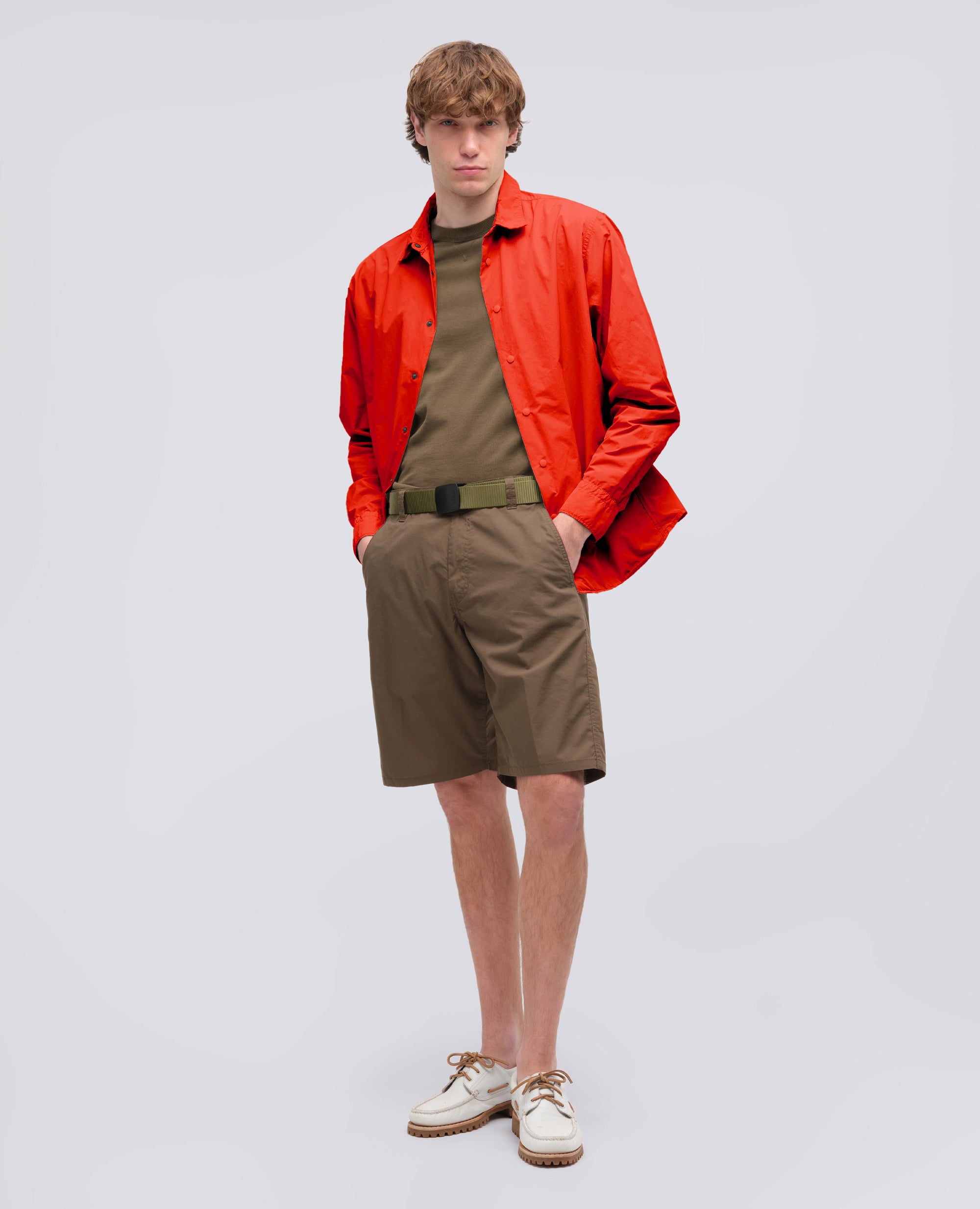 CAMISA REPELENTE AL AGUA DE POLIESTER Y NYLON - ROSSO - ASPESI