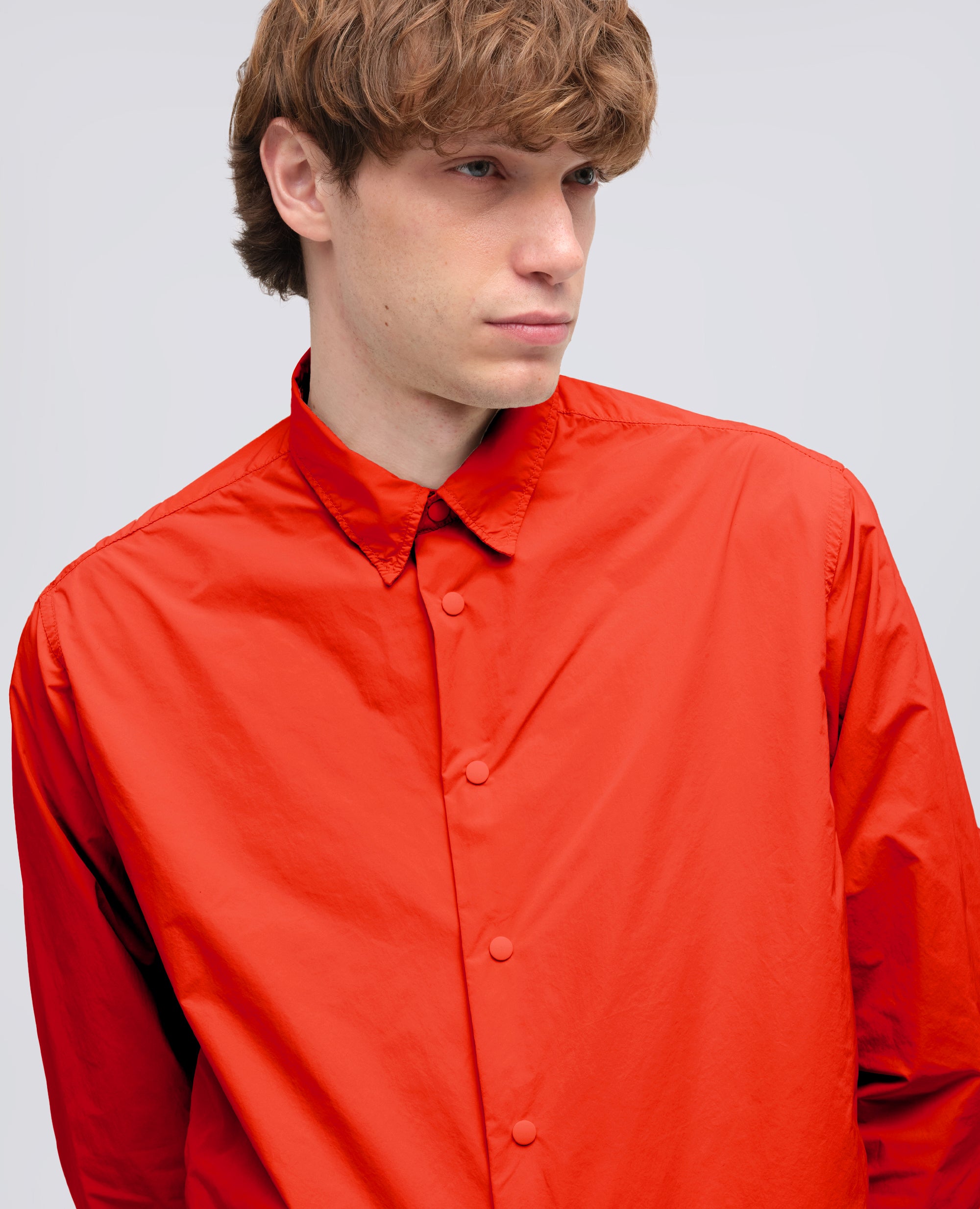 CAMISA REPELENTE AL AGUA DE POLIESTER Y NYLON - ROSSO - ASPESI