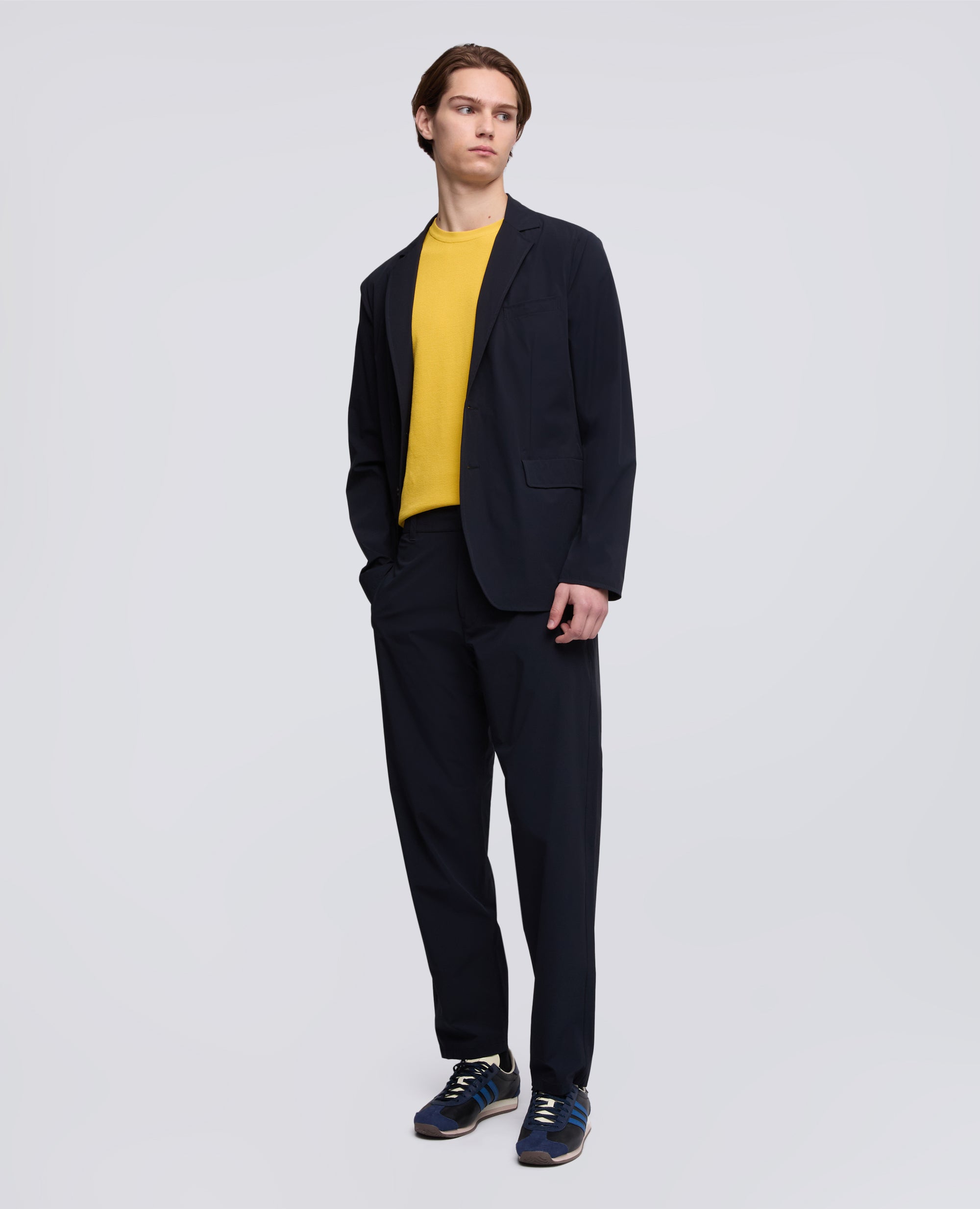 BLAZER IN NYLON STRETCH - BLU - ASPESI