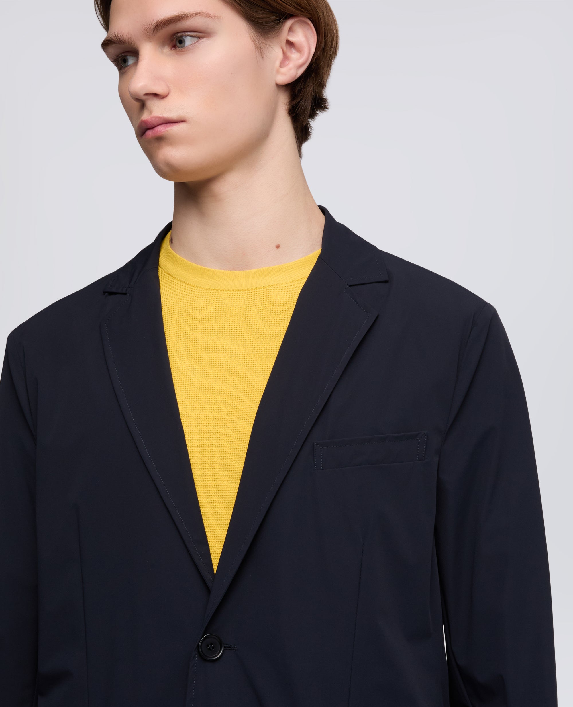 BLAZER IN NYLON STRETCH - BLU - ASPESI