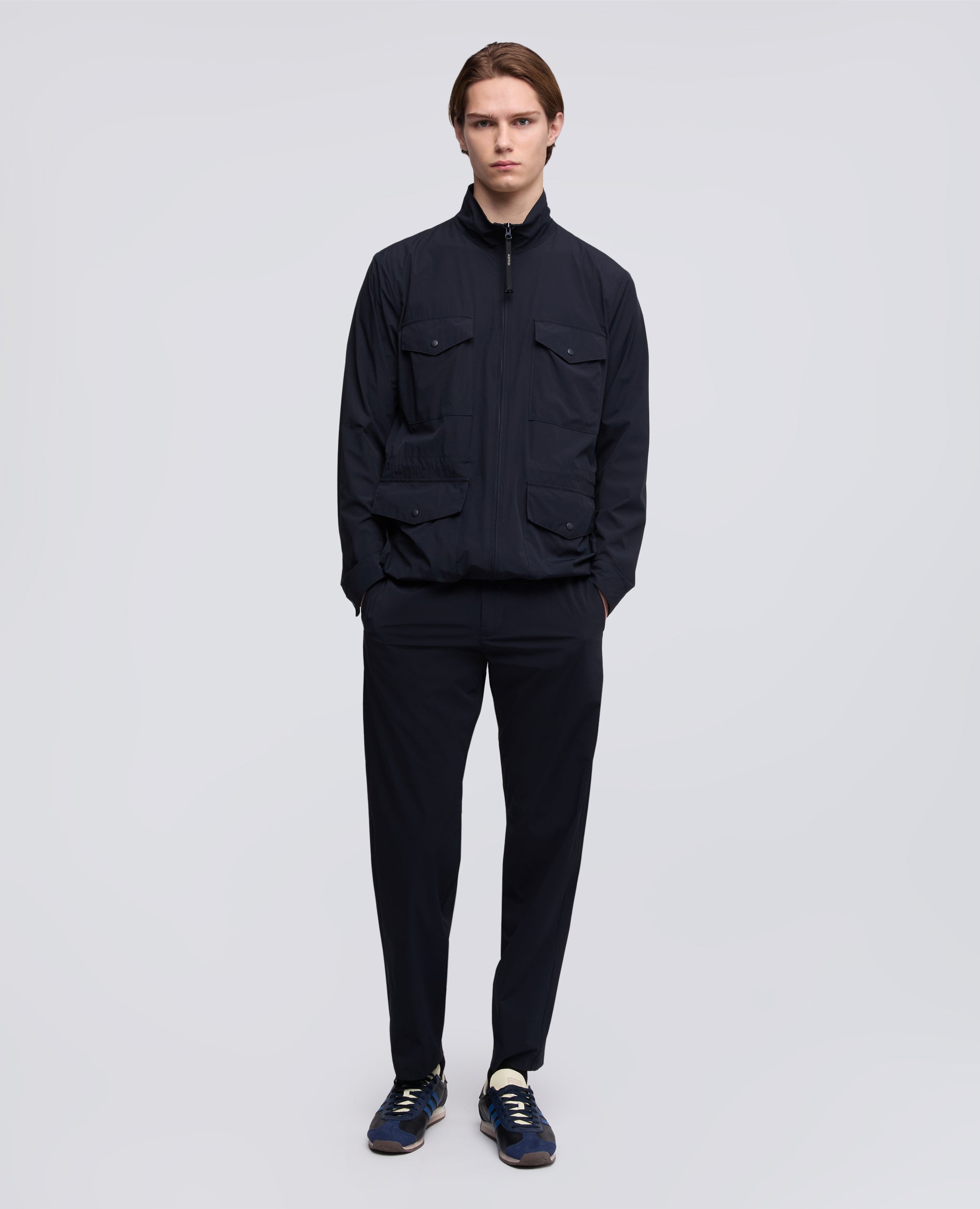 FIELD JACKET IN NYLON STRETCH - BLU - ASPESI