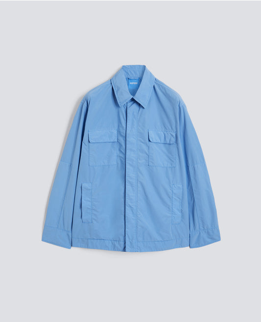 CAMICIA SFODERATA IN POLY-NYLON COMPATTO - AZZURRO - ASPESI
