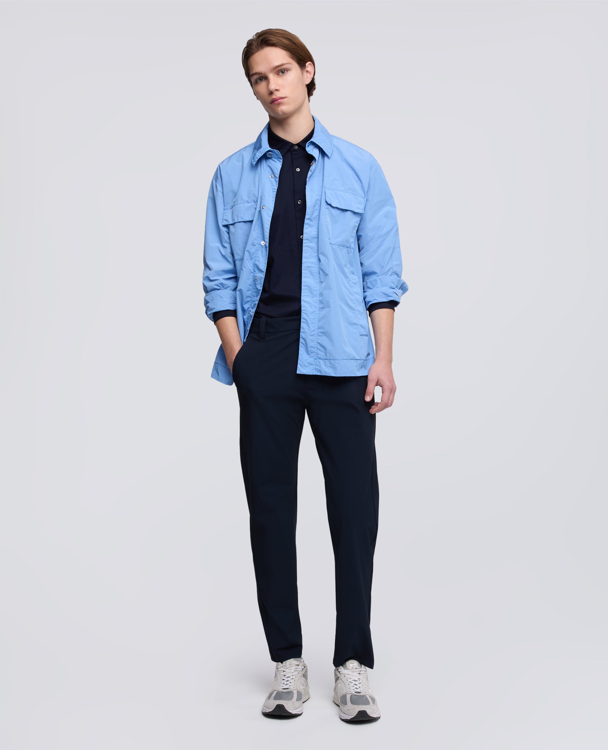 CAMICIA SFODERATA IN POLY-NYLON COMPATTO - AZZURRO - ASPESI