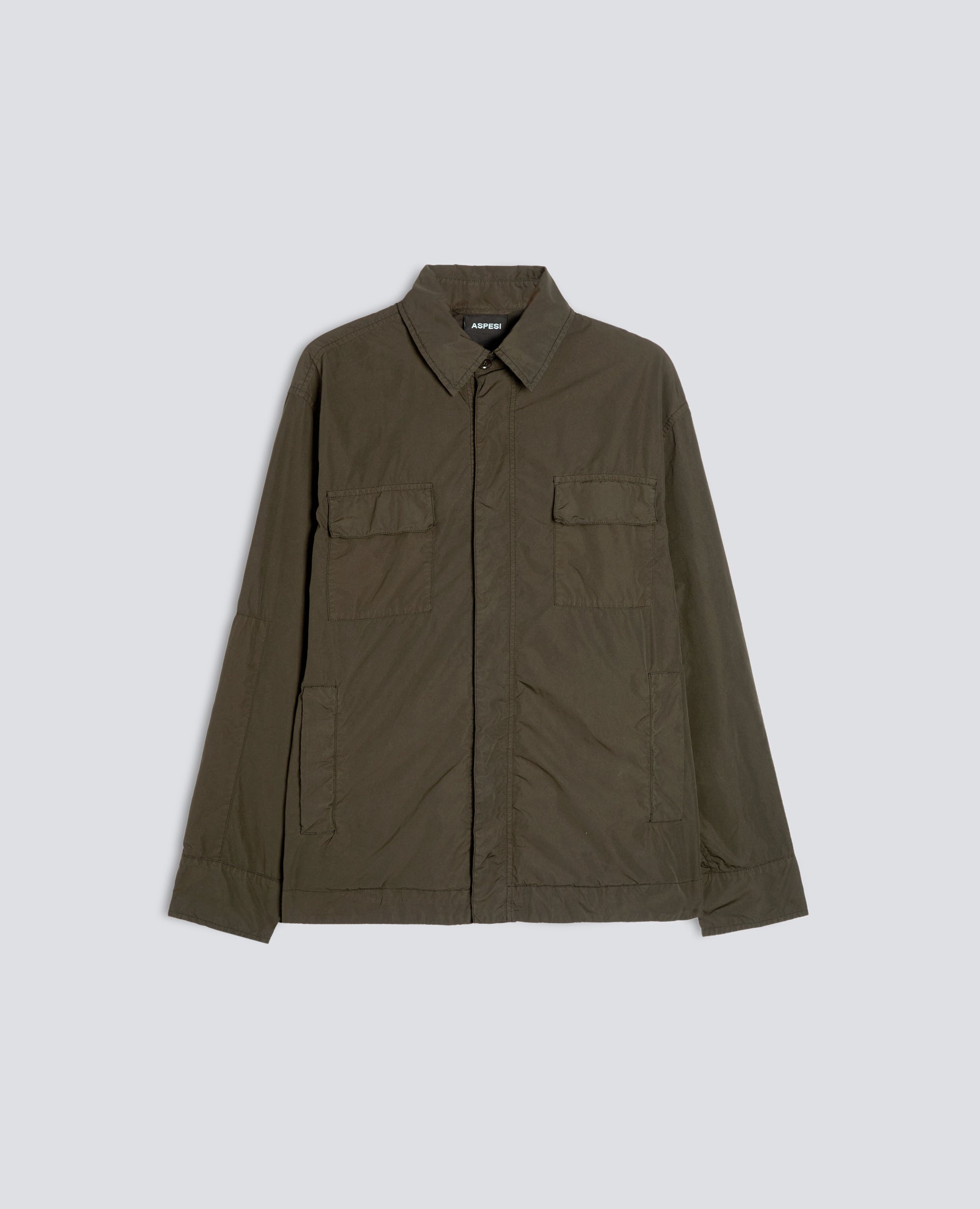 CAMICIA SFODERATA IN POLY-NYLON COMPATTO - VERDE - ASPESI