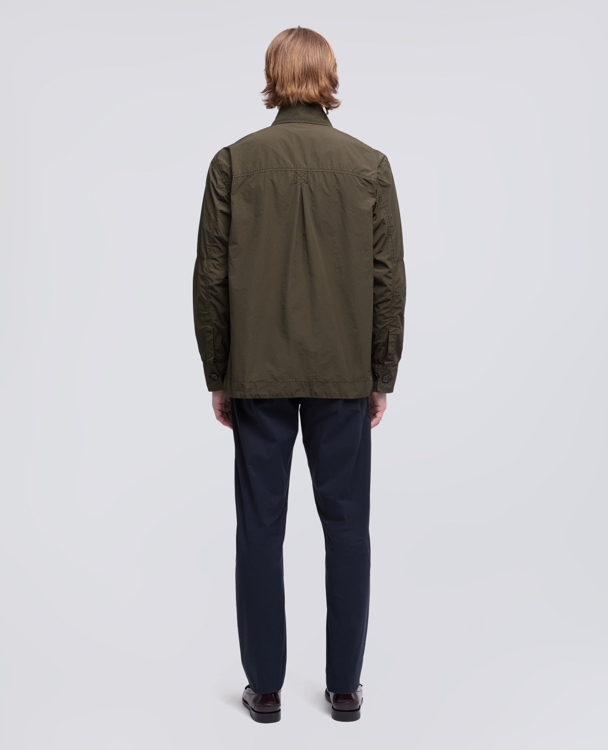 CAMICIA SFODERATA IN POLY-NYLON COMPATTO - VERDE - ASPESI