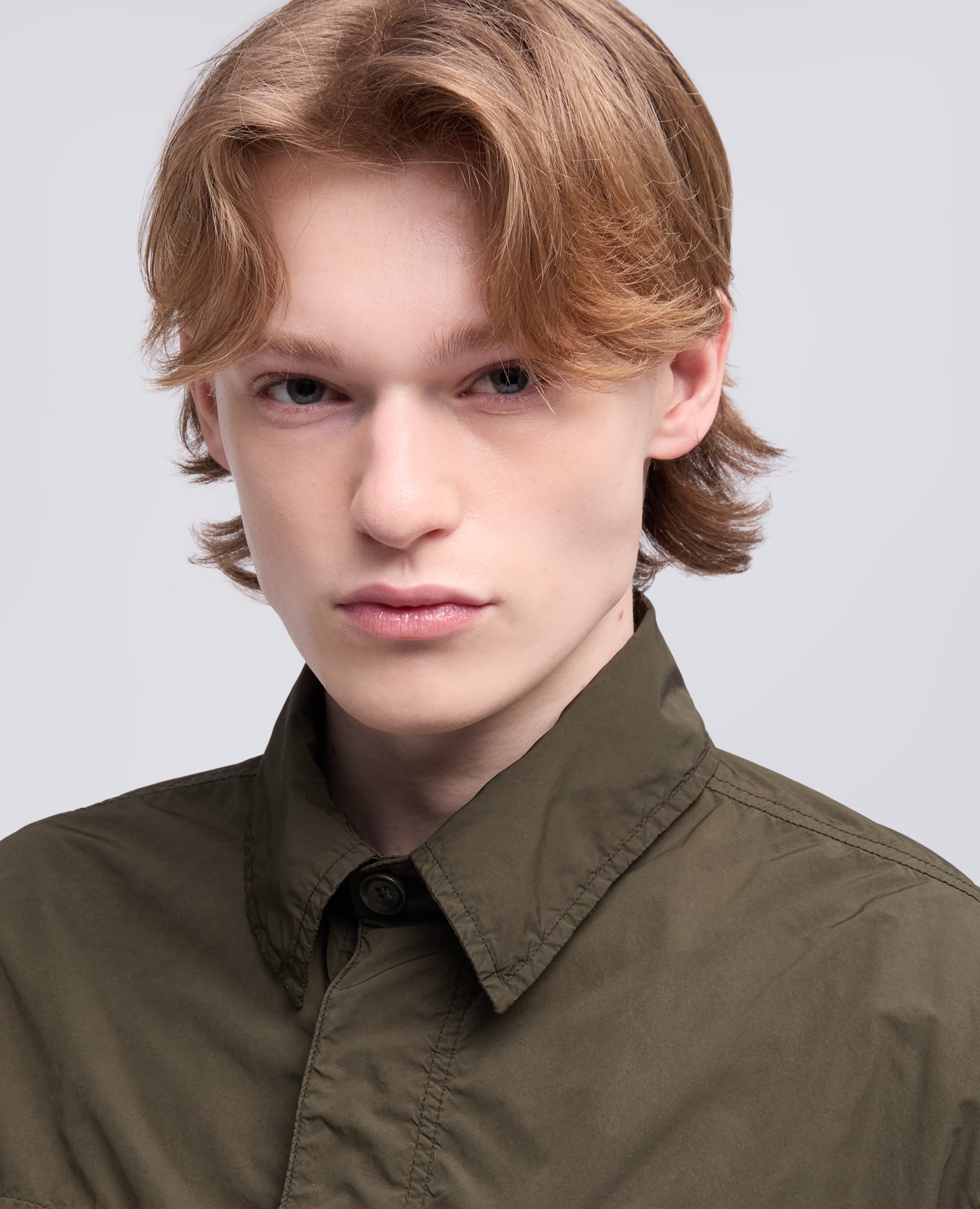 CAMICIA SFODERATA IN POLY-NYLON COMPATTO - VERDE - ASPESI