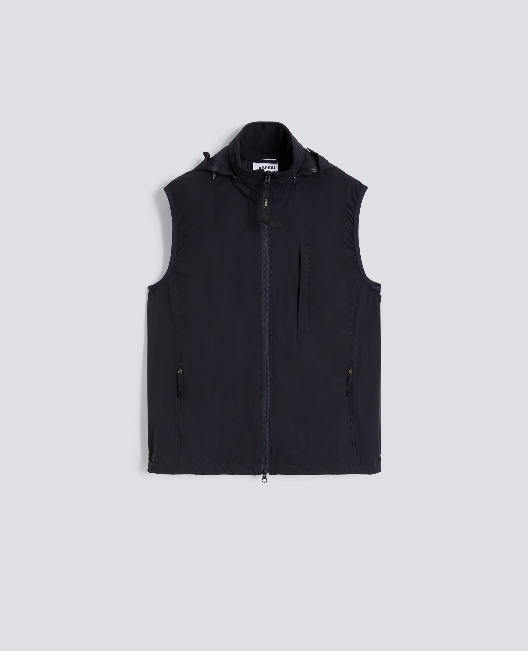 GILET SFODERATO IN NYLON STRETCH - BLU - ASPESI