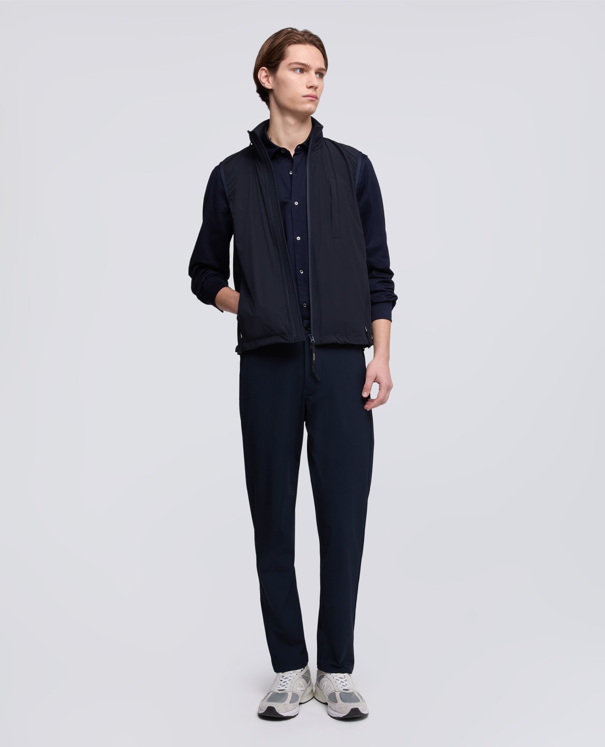 GILET SFODERATO IN NYLON STRETCH - BLU - ASPESI