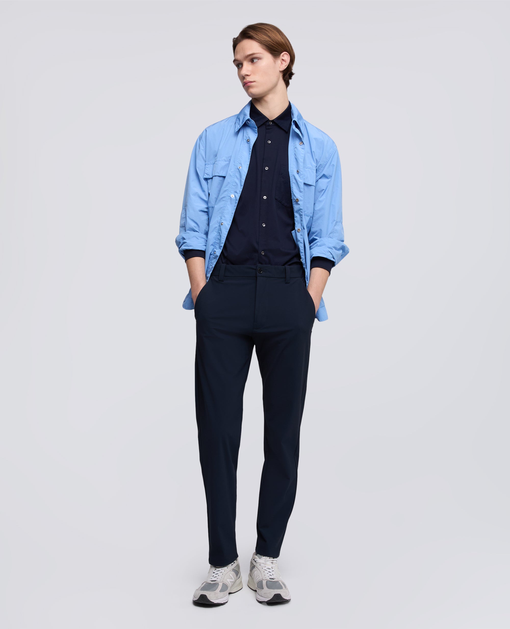 PANTALONE IN NYLON STRETCH - BLU - ASPESI