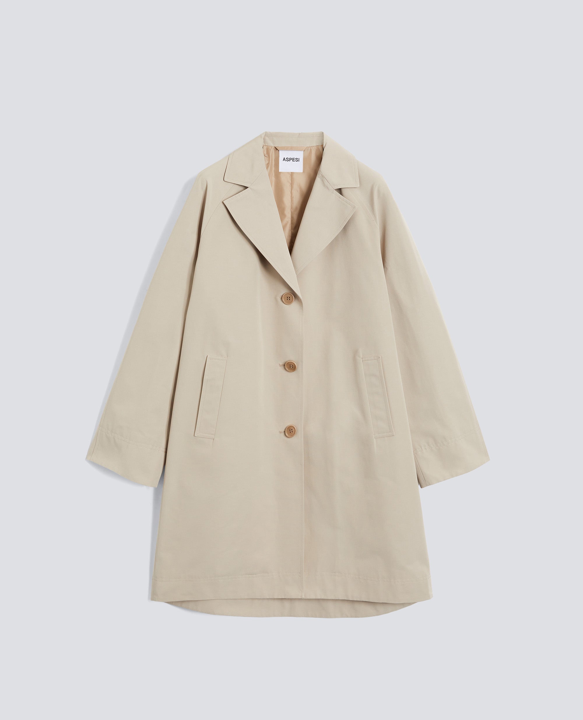CAPPOTTO FODERATO IN TELA DI COTONE E POLIESTERE - BEIGE - ASPESI
