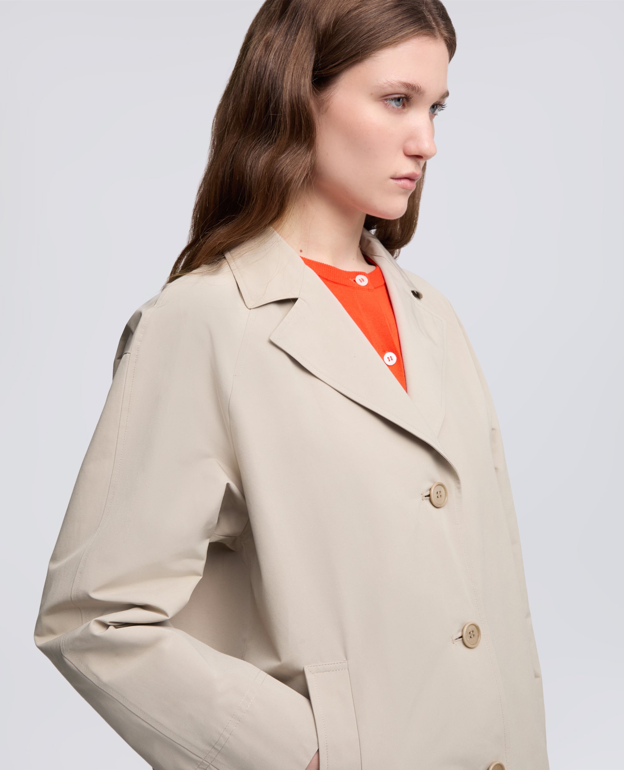 CAPPOTTO FODERATO IN TELA DI COTONE E POLIESTERE - BEIGE - ASPESI