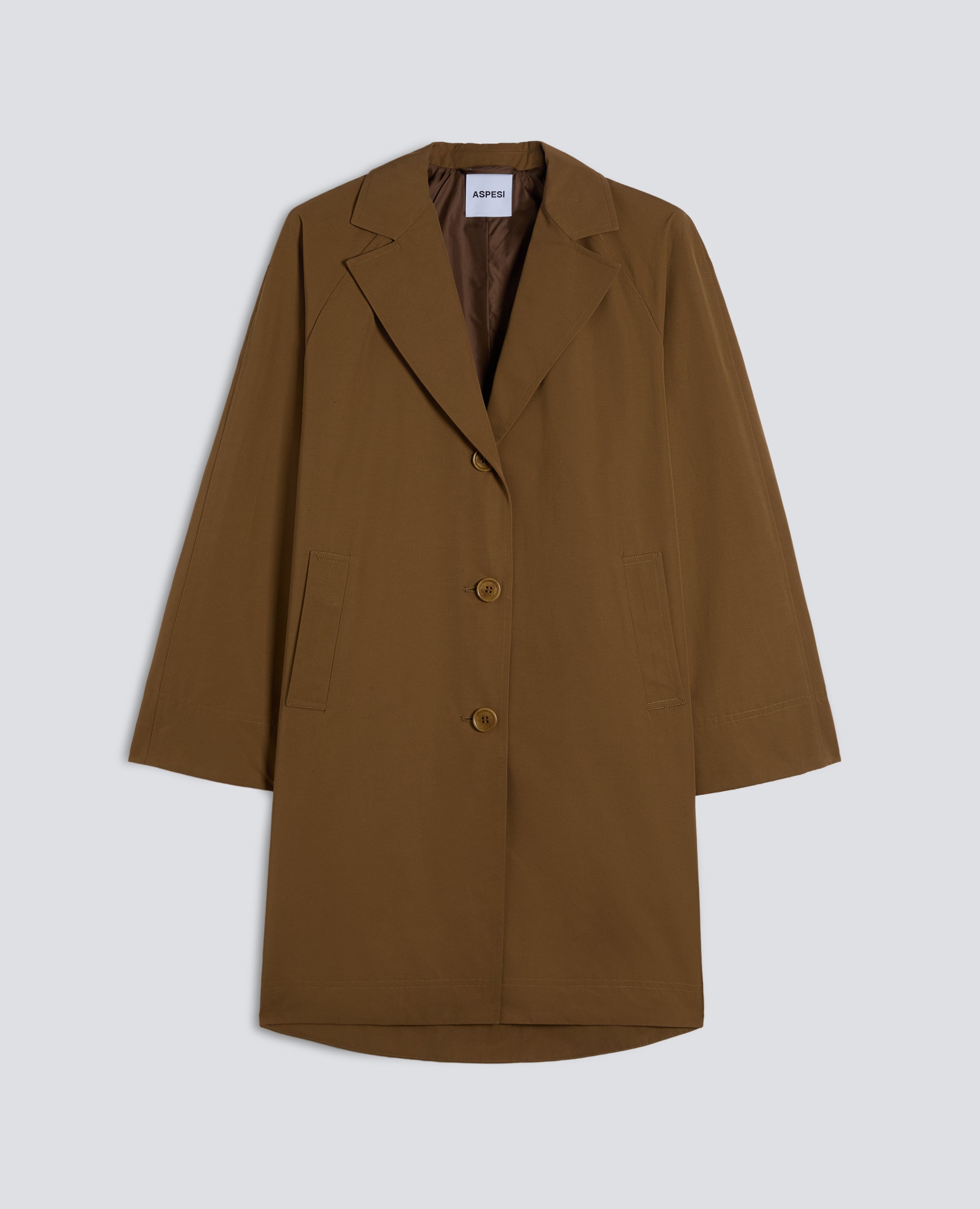 CAPPOTTO FODERATO IN TELA DI COTONE E POLIESTERE - MARRONE - ASPESI