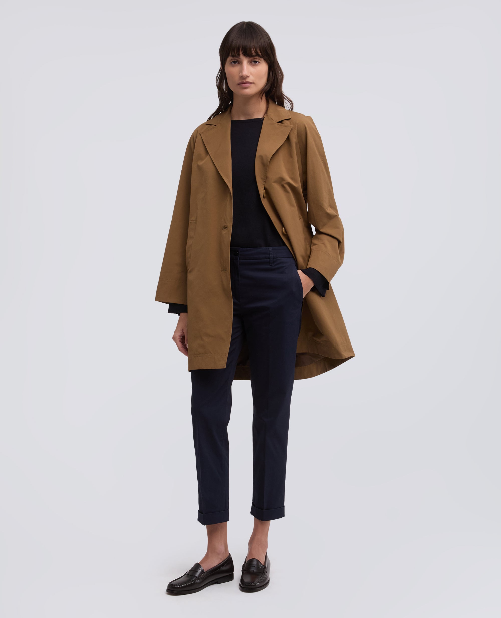 CAPPOTTO FODERATO IN TELA DI COTONE E POLIESTERE - MARRONE - ASPESI