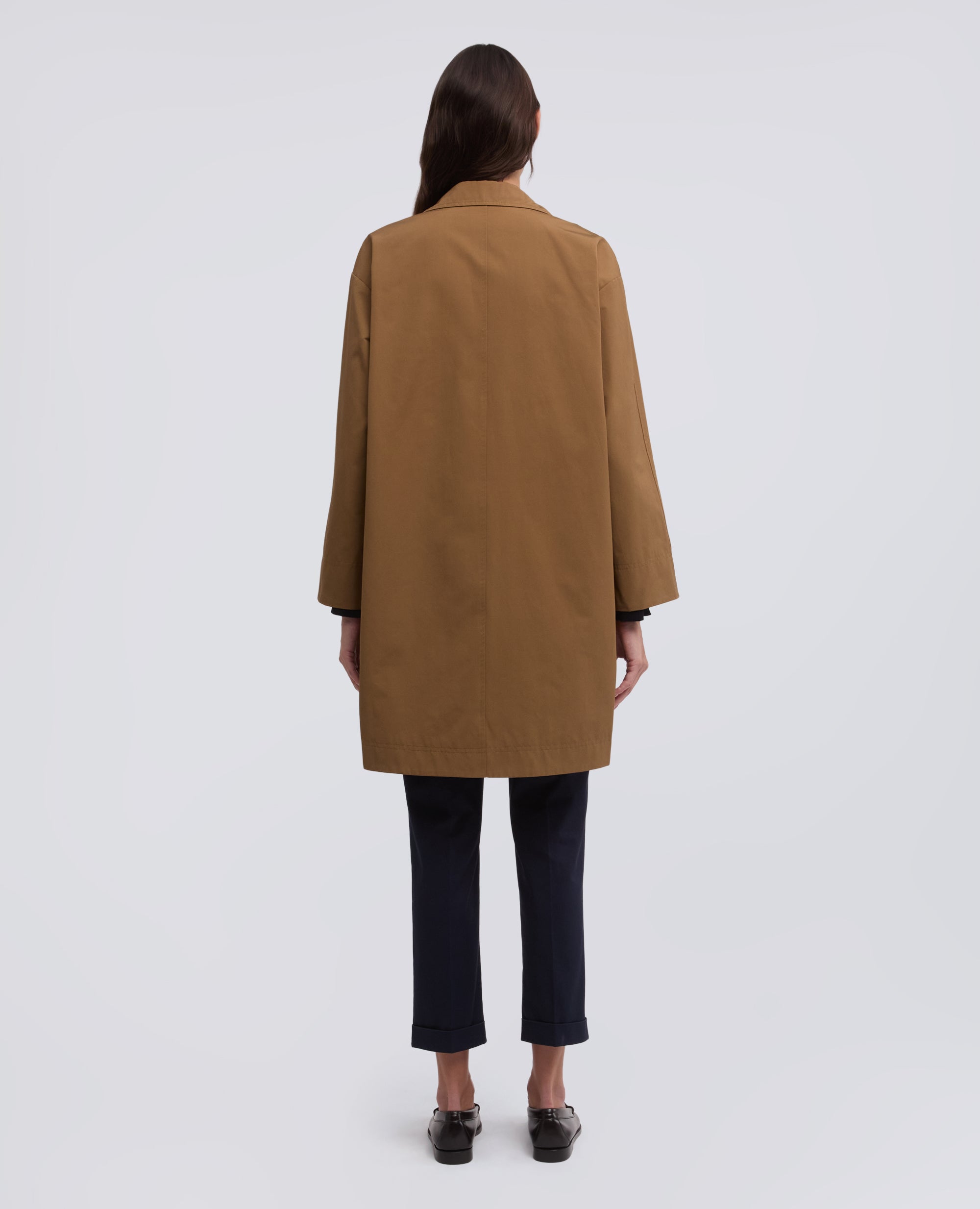 CAPPOTTO FODERATO IN TELA DI COTONE E POLIESTERE - MARRONE - ASPESI