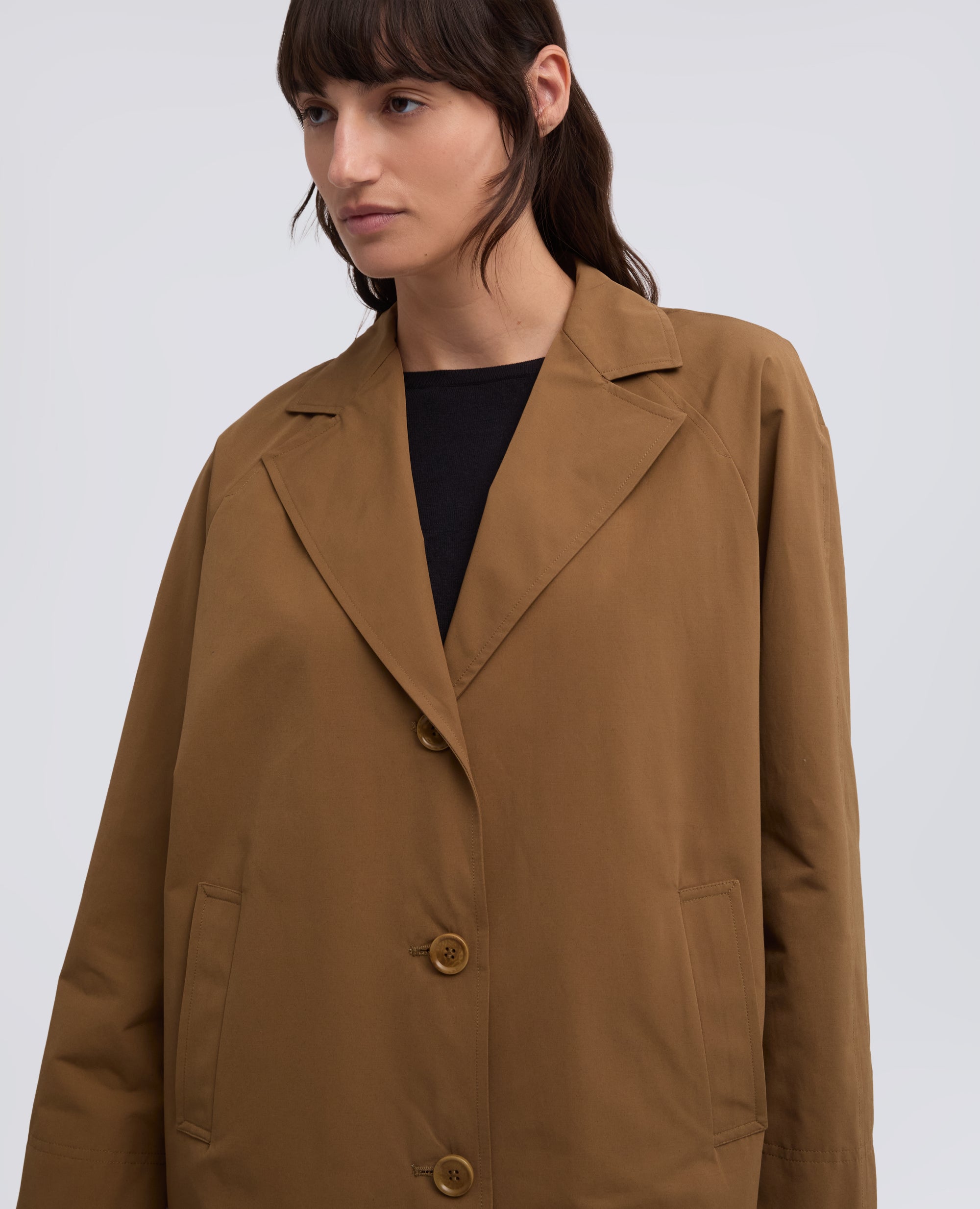 CAPPOTTO FODERATO IN TELA DI COTONE E POLIESTERE - MARRONE - ASPESI