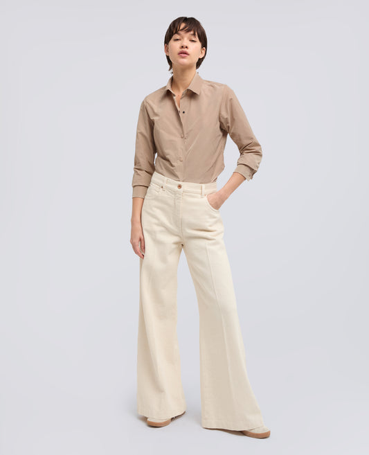 GIACCA CAMICIA SFODERATA IN POLIESTERE TECNICO - BEIGE - ASPESI